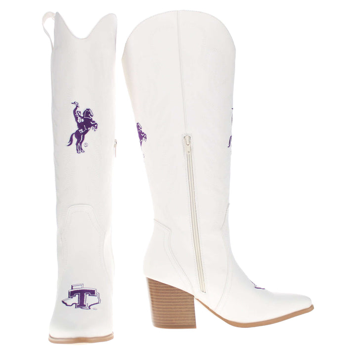 Tarleton State University Blair Tall White Boot By V By Vaccari
