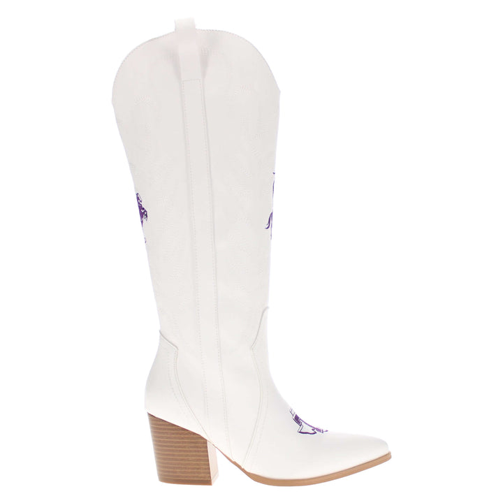 Tarleton State University Blair Tall White Boot By V By Vaccari