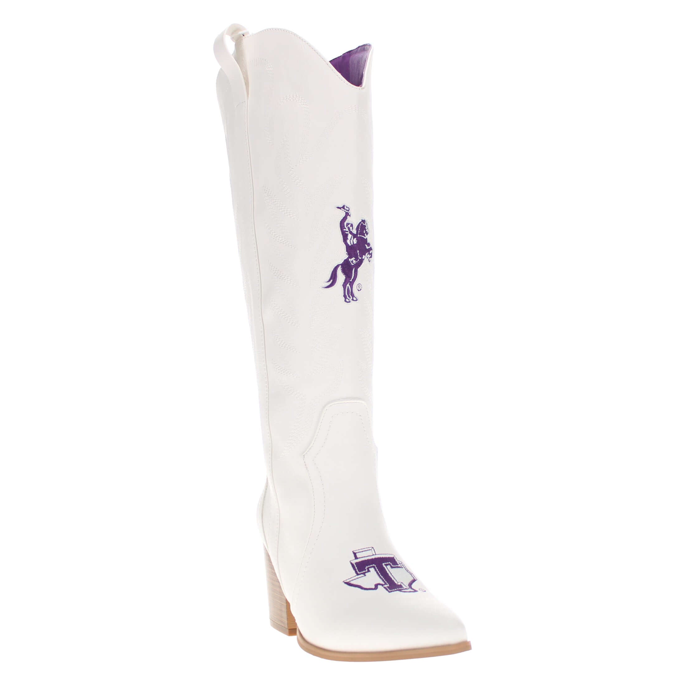 Tarleton State University Blair Tall White Boot By V By Vaccari