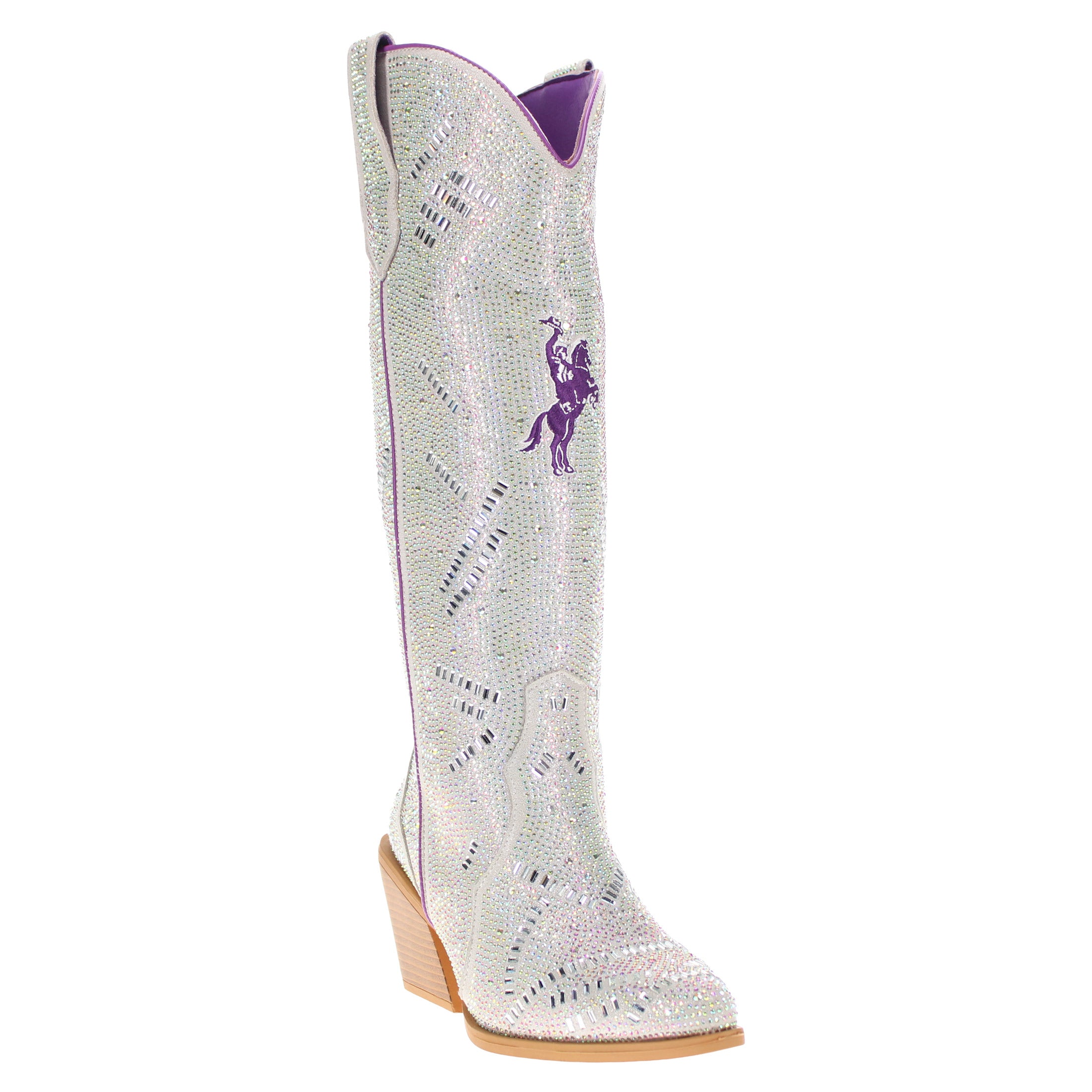 Women's Tarleton State University Natural Tall Bling Cowgirl Boots Amber by V by Vaccari