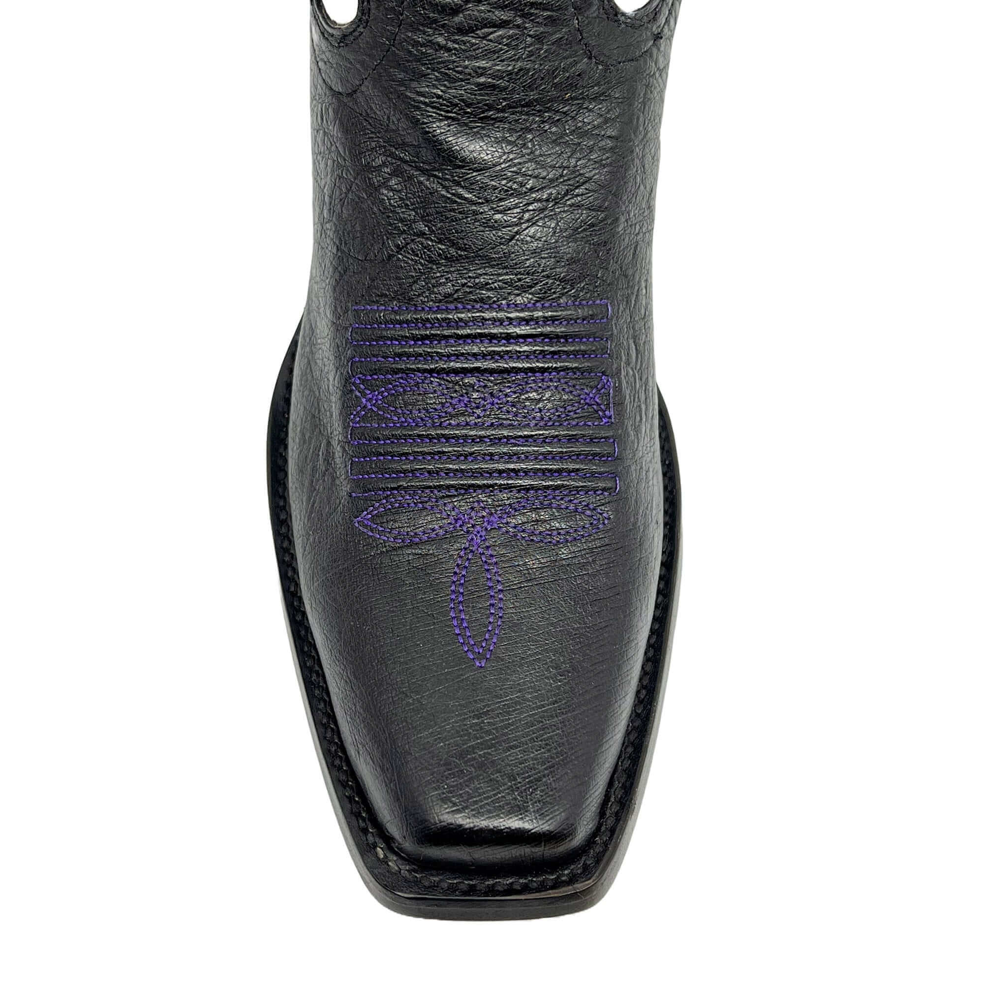 Men's Texas Christian University Genuine Smooth Ostrich Black JW Toe Cowboy Boots by Vaccari University