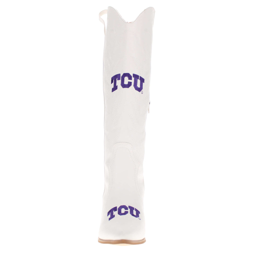 Texas Christian University Blair Tall White Boot By V By Vaccari