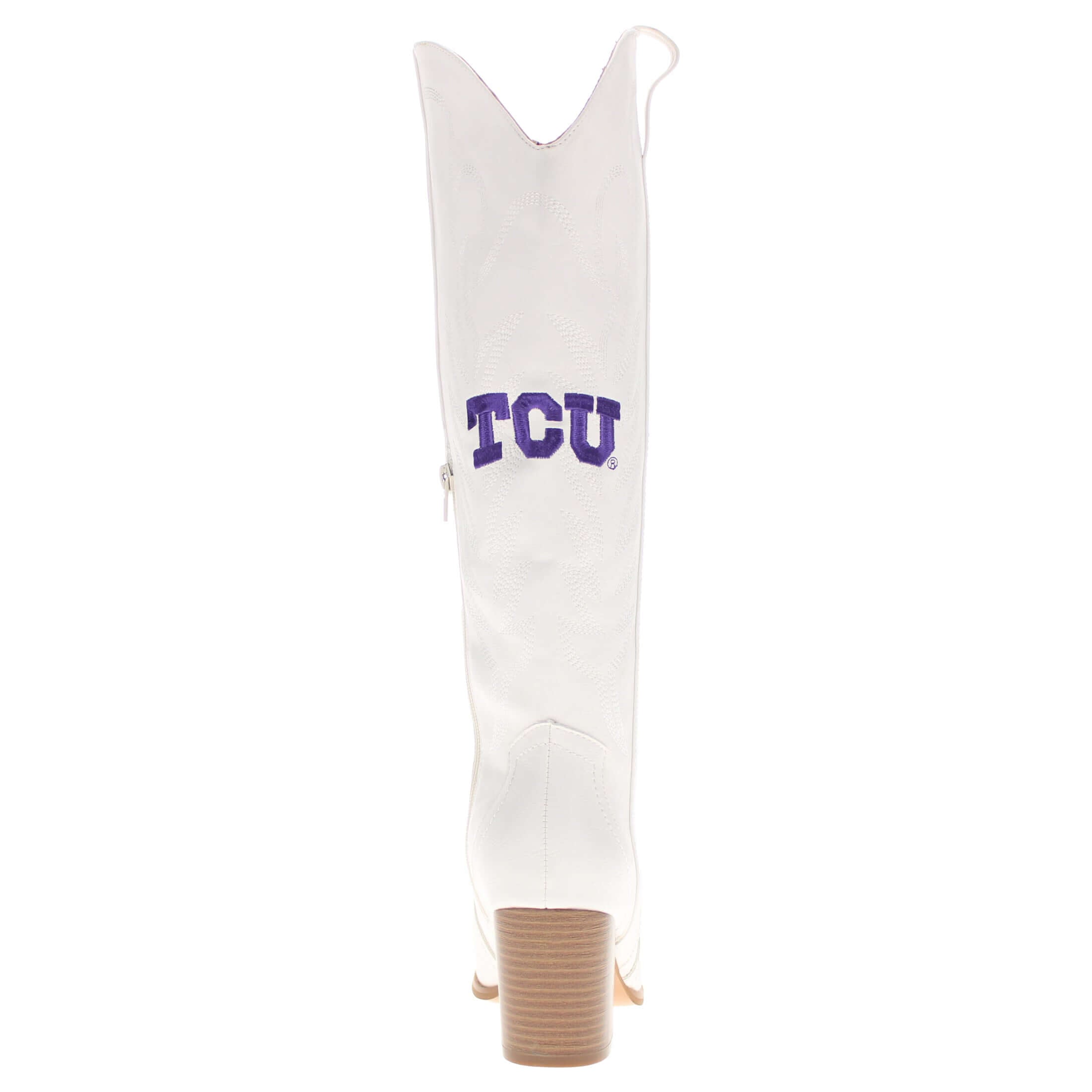 Texas Christian University Blair Tall White Boot By V By Vaccari