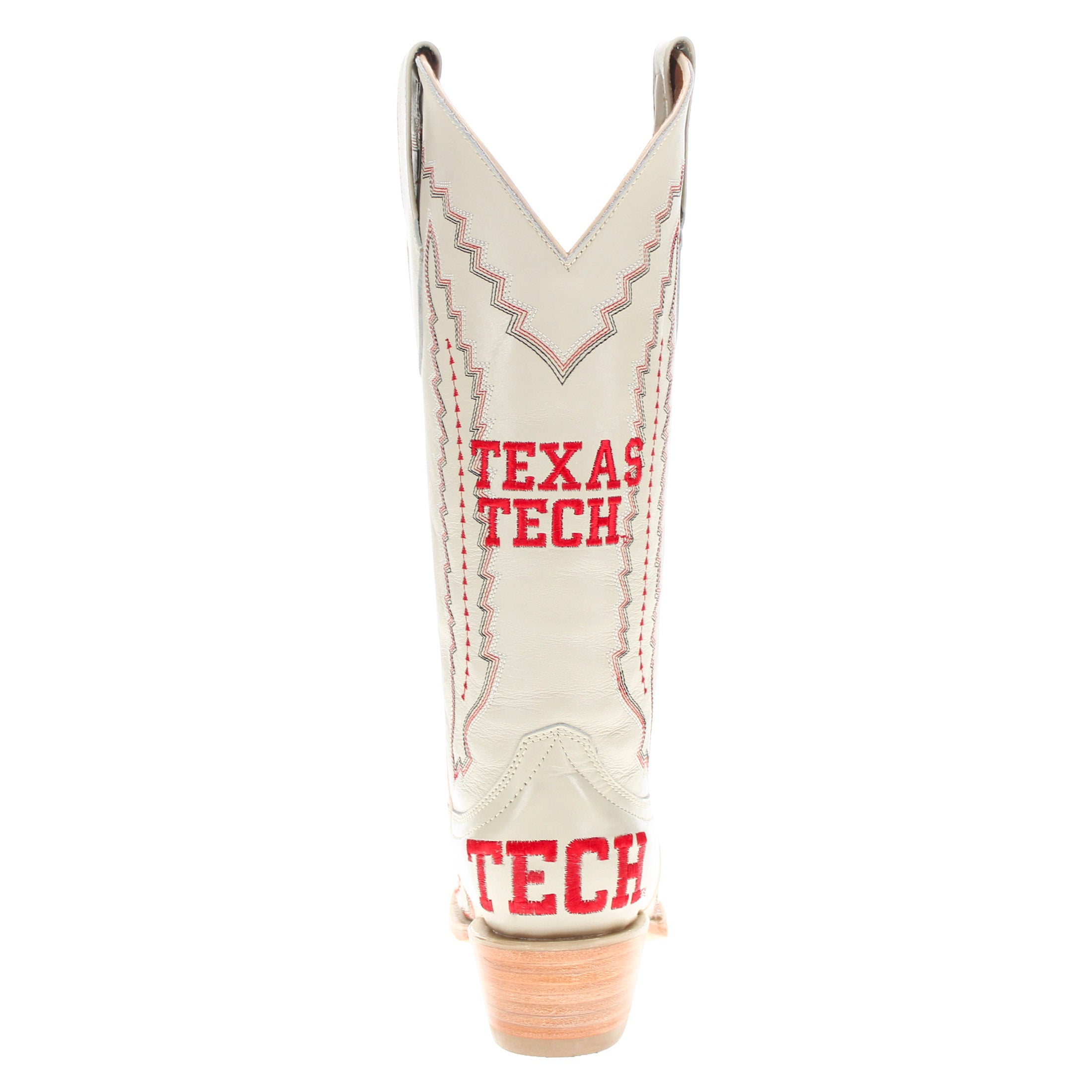 Women's Texas Tech Red Raiders Bone Leather Cowgirl Snip Toe Boots by Vaccari