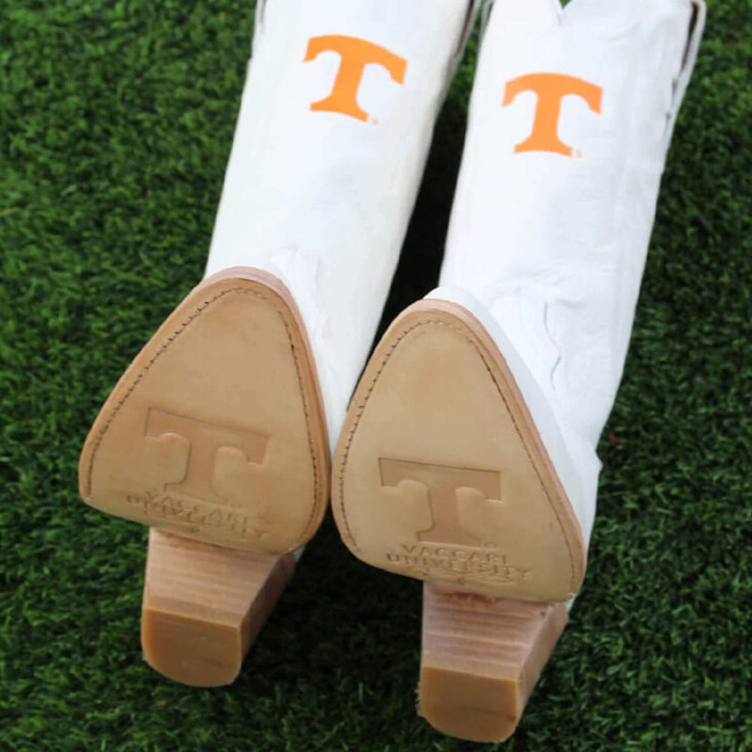 Women's University of Tennessee All White Pointed Toe Cowgirl Boots Leighton Vaccari University