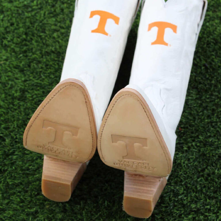 Women's University of Tennessee All White Pointed Toe Cowgirl Boots Leighton Vaccari University