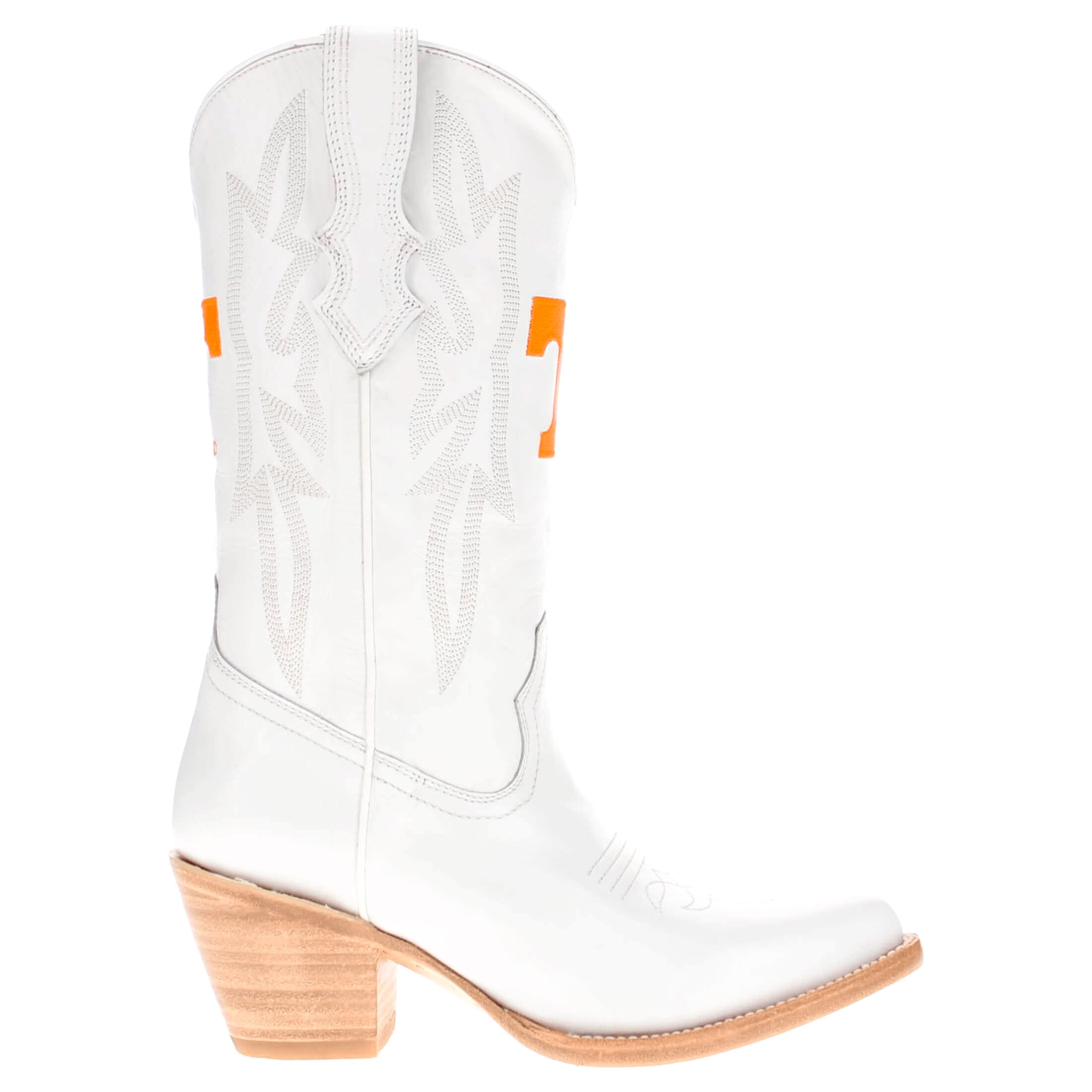 Women's University of Tennessee All White Pointed Toe Cowgirl Boots Leighton Vaccari University