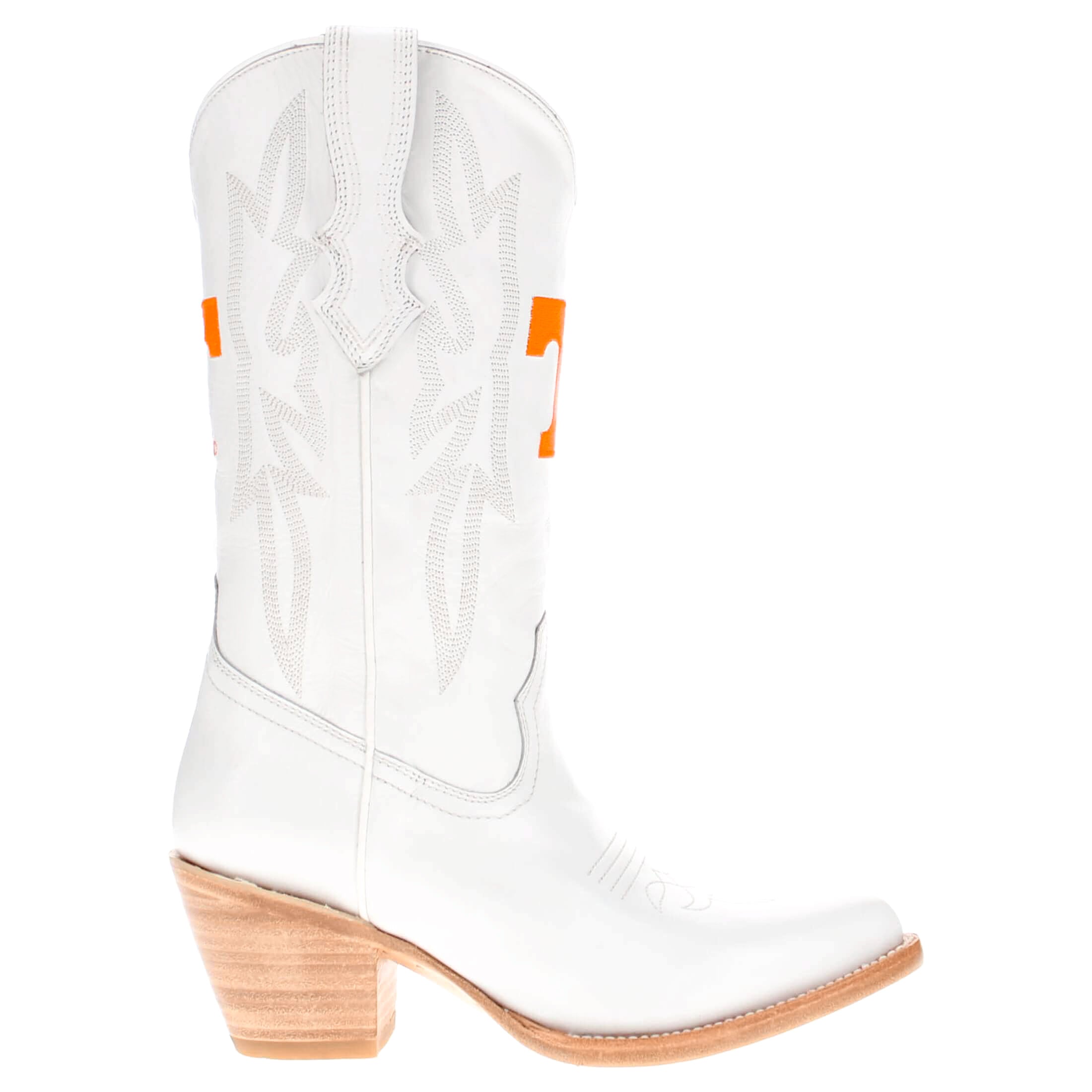 Women's University of Tennessee All White Pointed Toe Cowgirl Boots Leighton Vaccari University