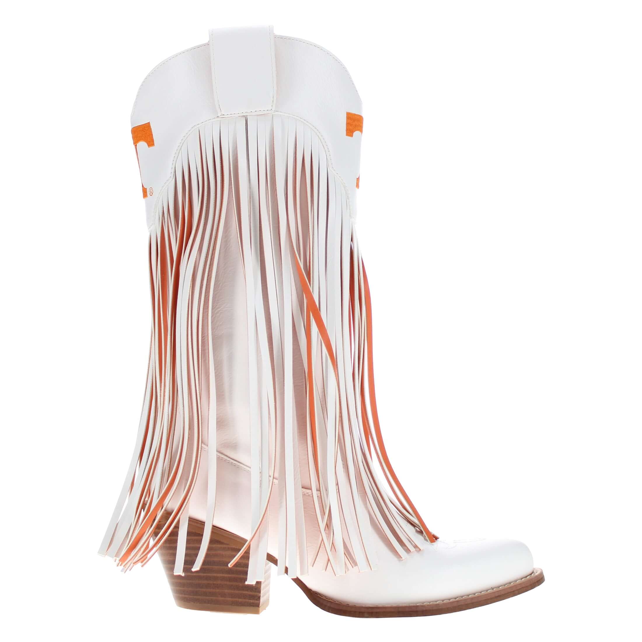 University of Tennessee Kacey White Fringe Boot By V By Vaccari