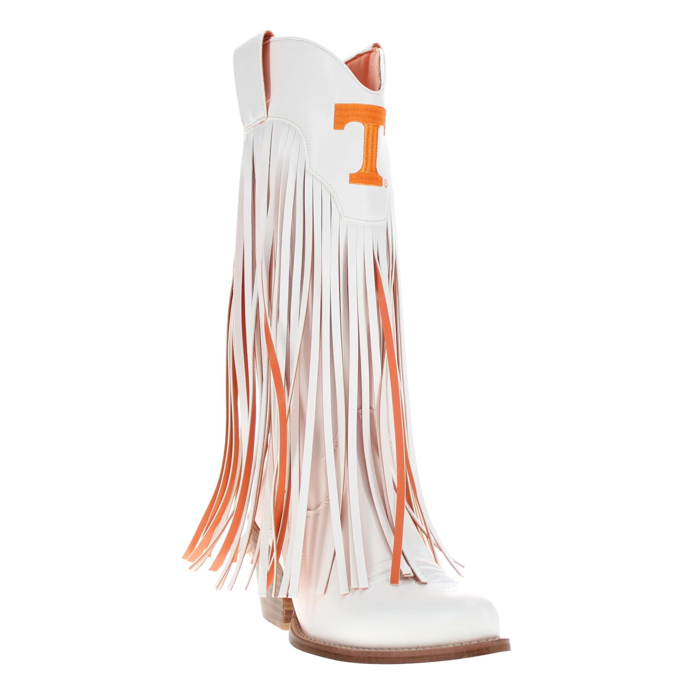 University of Tennessee Kacey White Fringe Boot By V By Vaccari