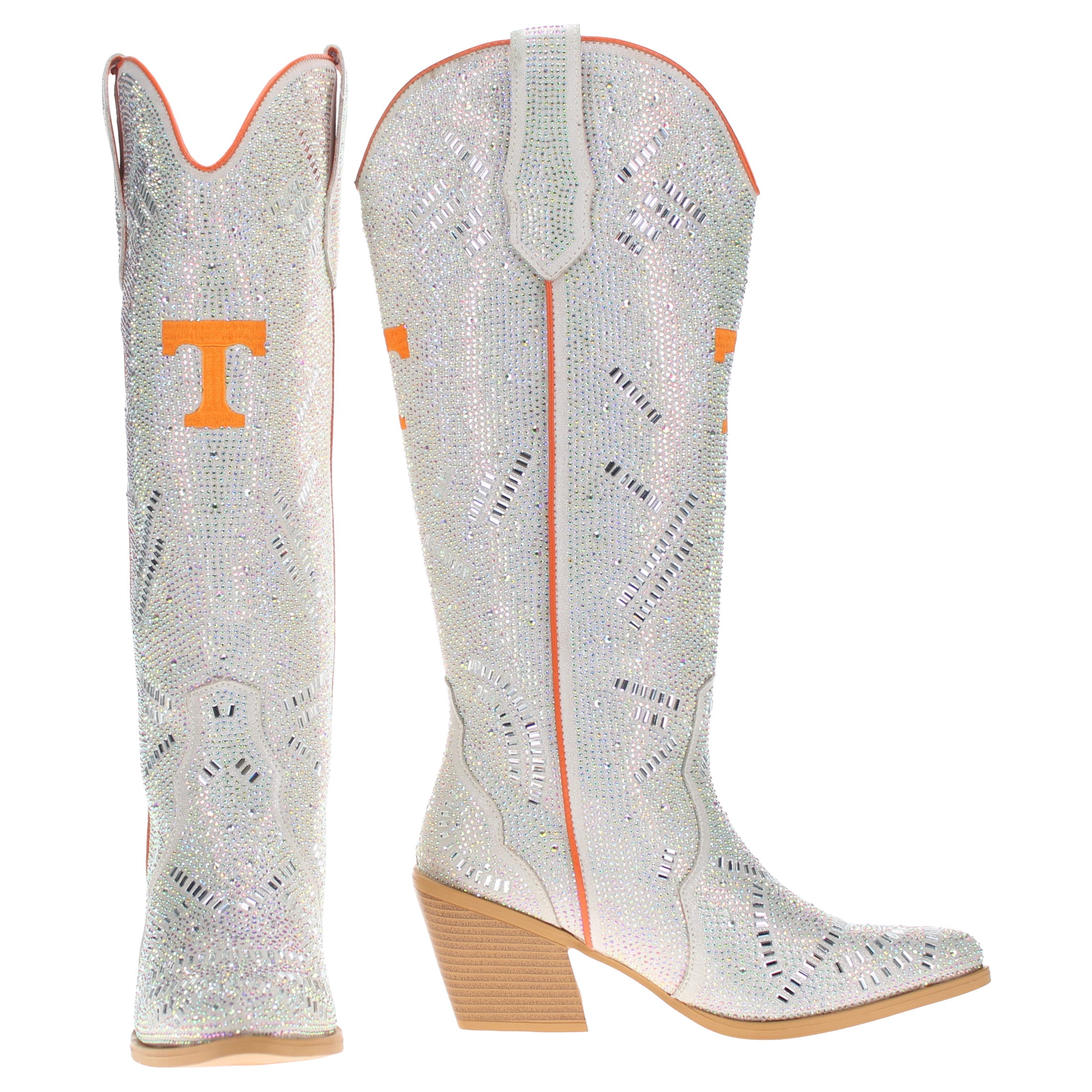 Women's University of Tennessee Natural Tall Bling Cowgirl Boots Amber by V by Vaccari