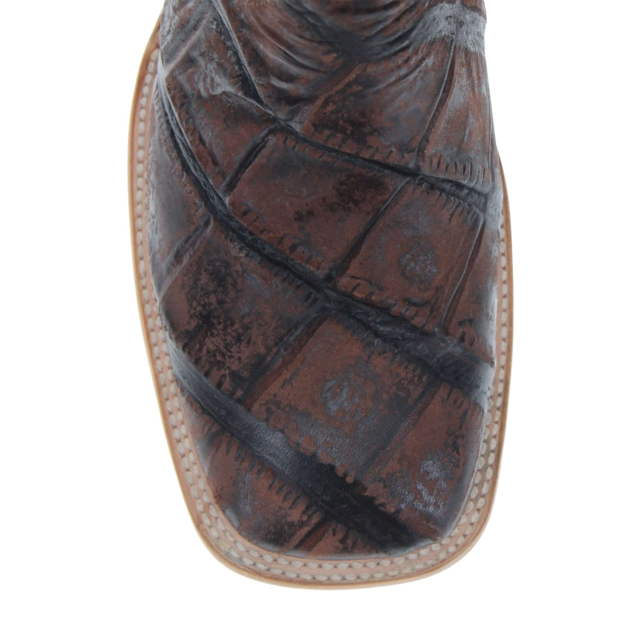 Men's Mocha Allgator Print Cowboy Boots Logan by Vaccari Core