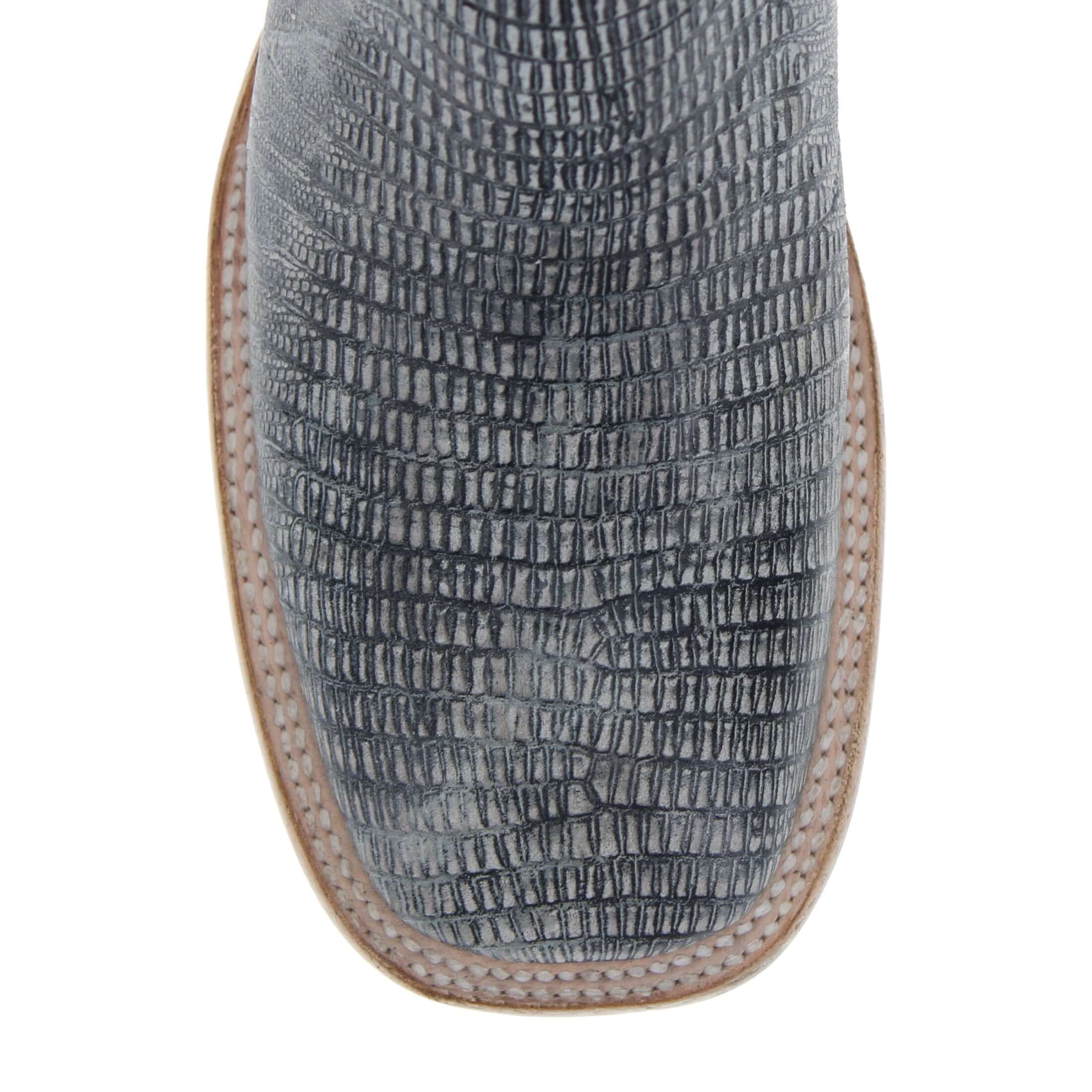 Men's Grey Lizard Print Cowboy Boots Nash by Vaccari Core