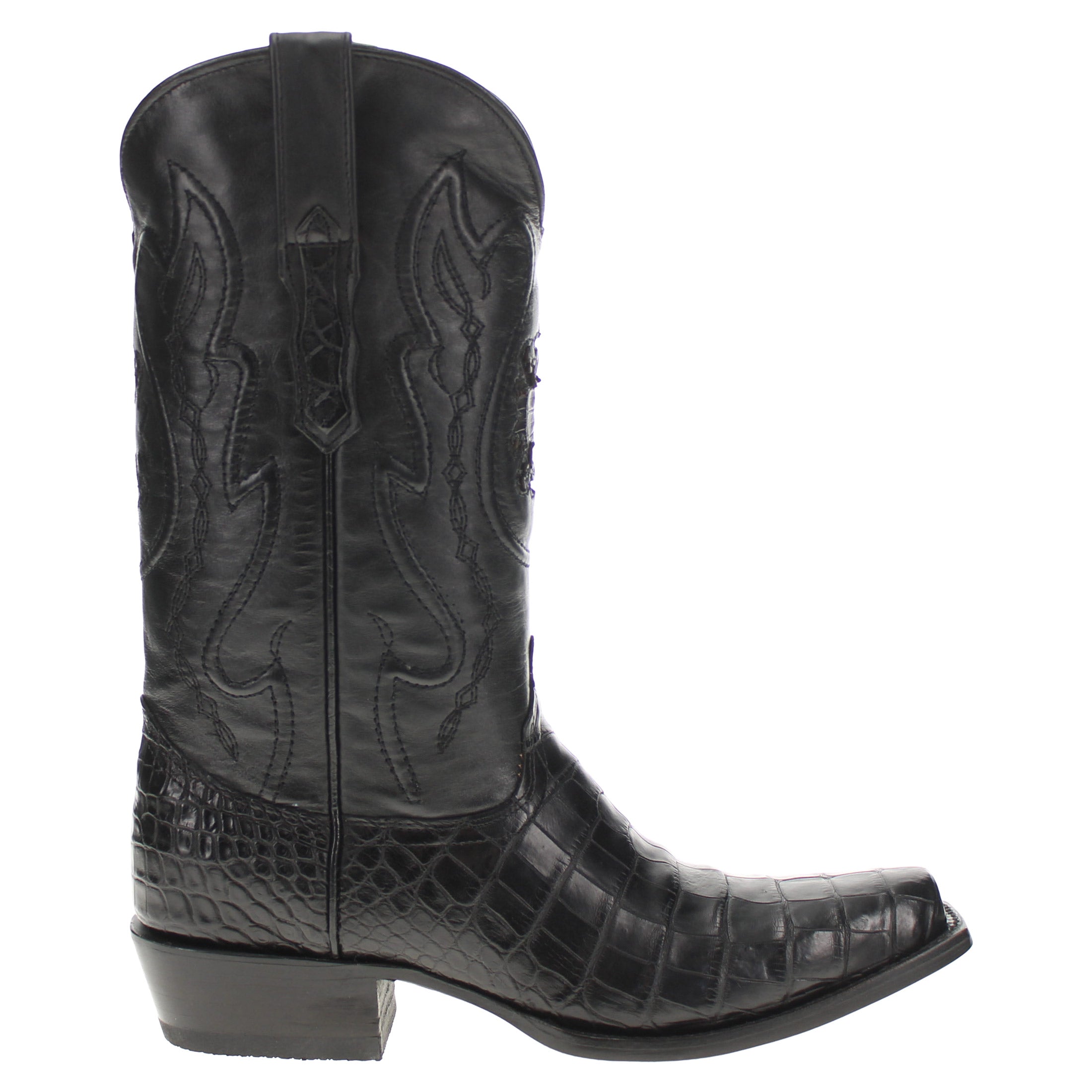 Men's American Alligator Belly Black JW Toe Cowboy Boots Travis by Vaccari