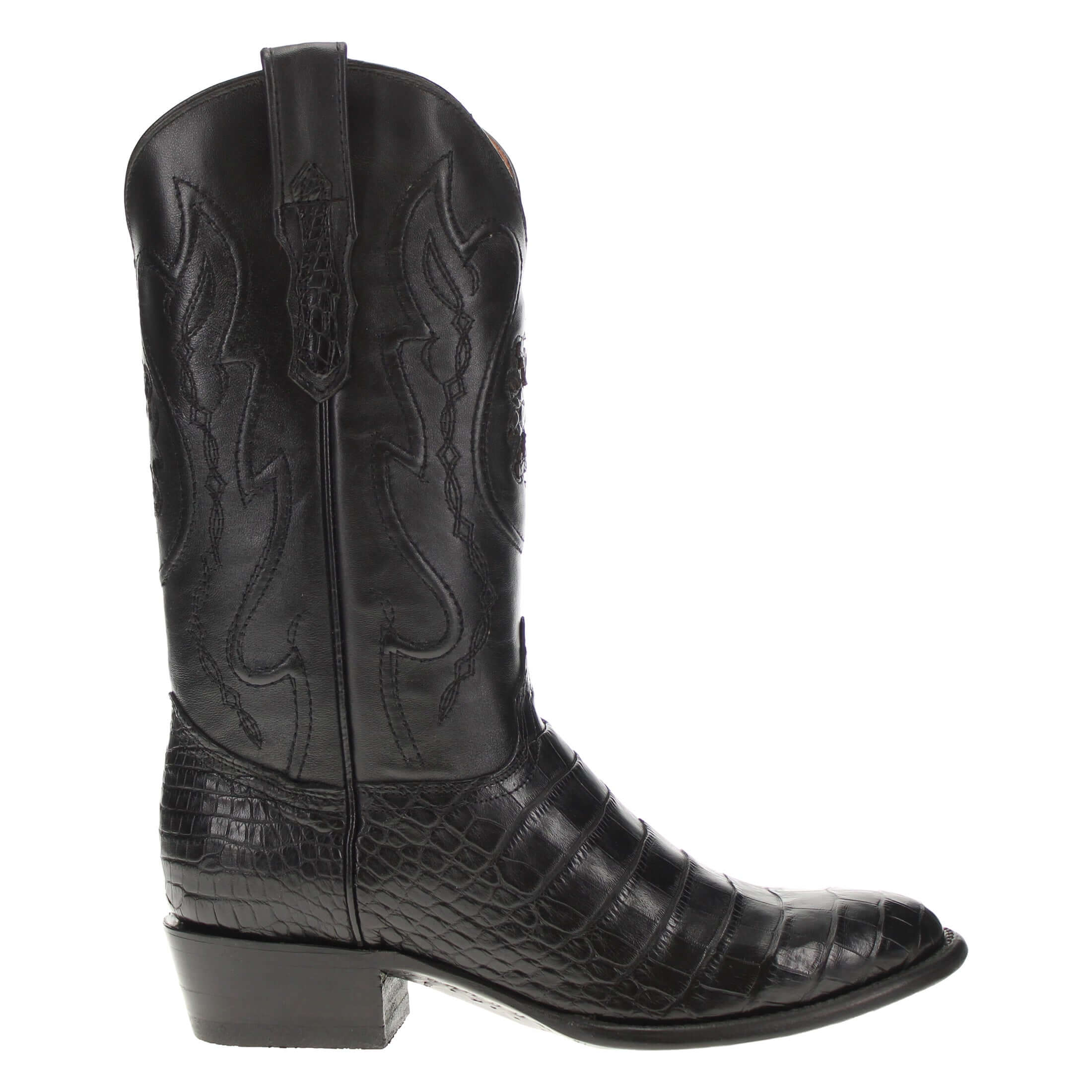 Men's Black American Alligator Belly Cowboy Boots Travis by Vaccari Core