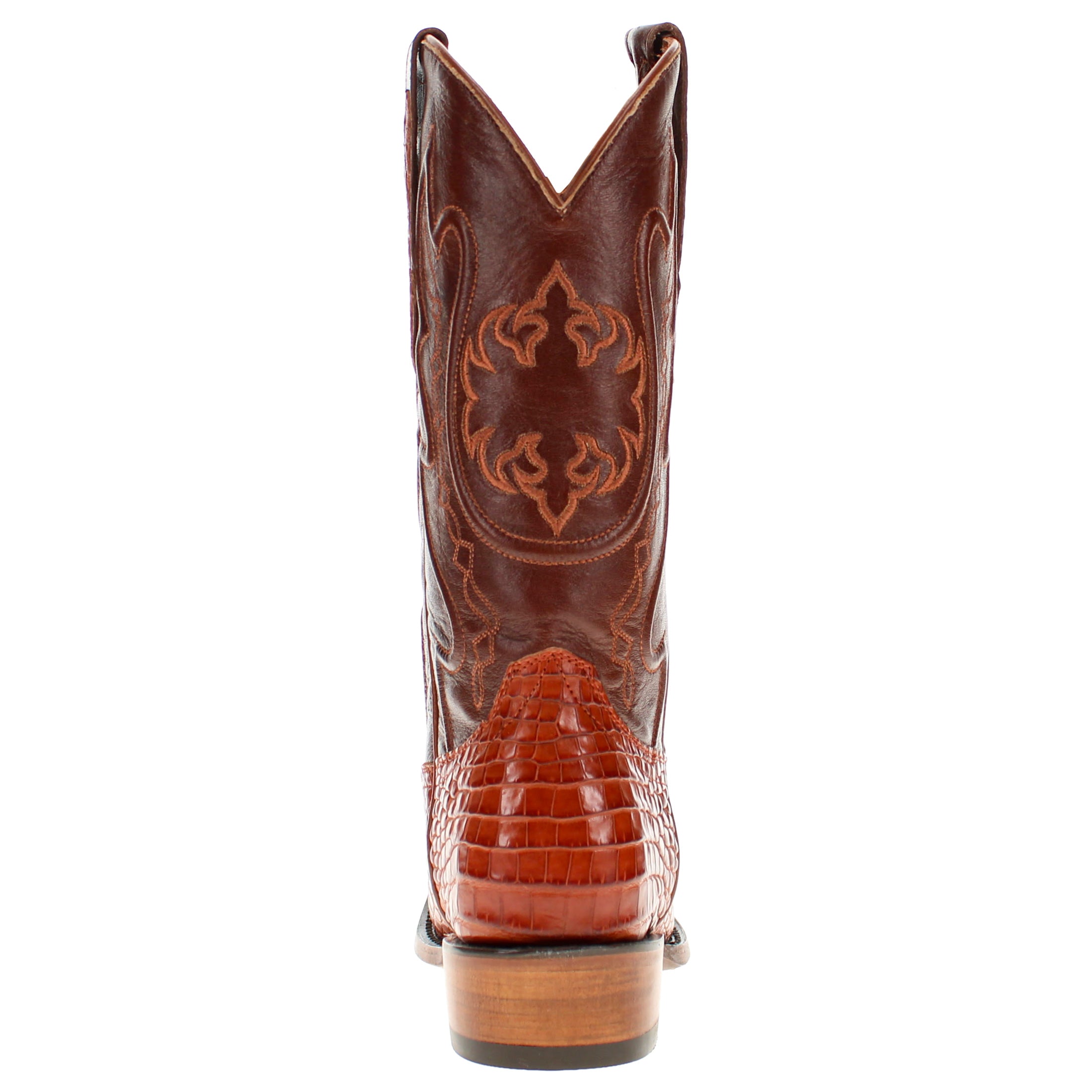 Men's Cognac American Alligator Belly JW Toe Cowboy Boots by Vaccari