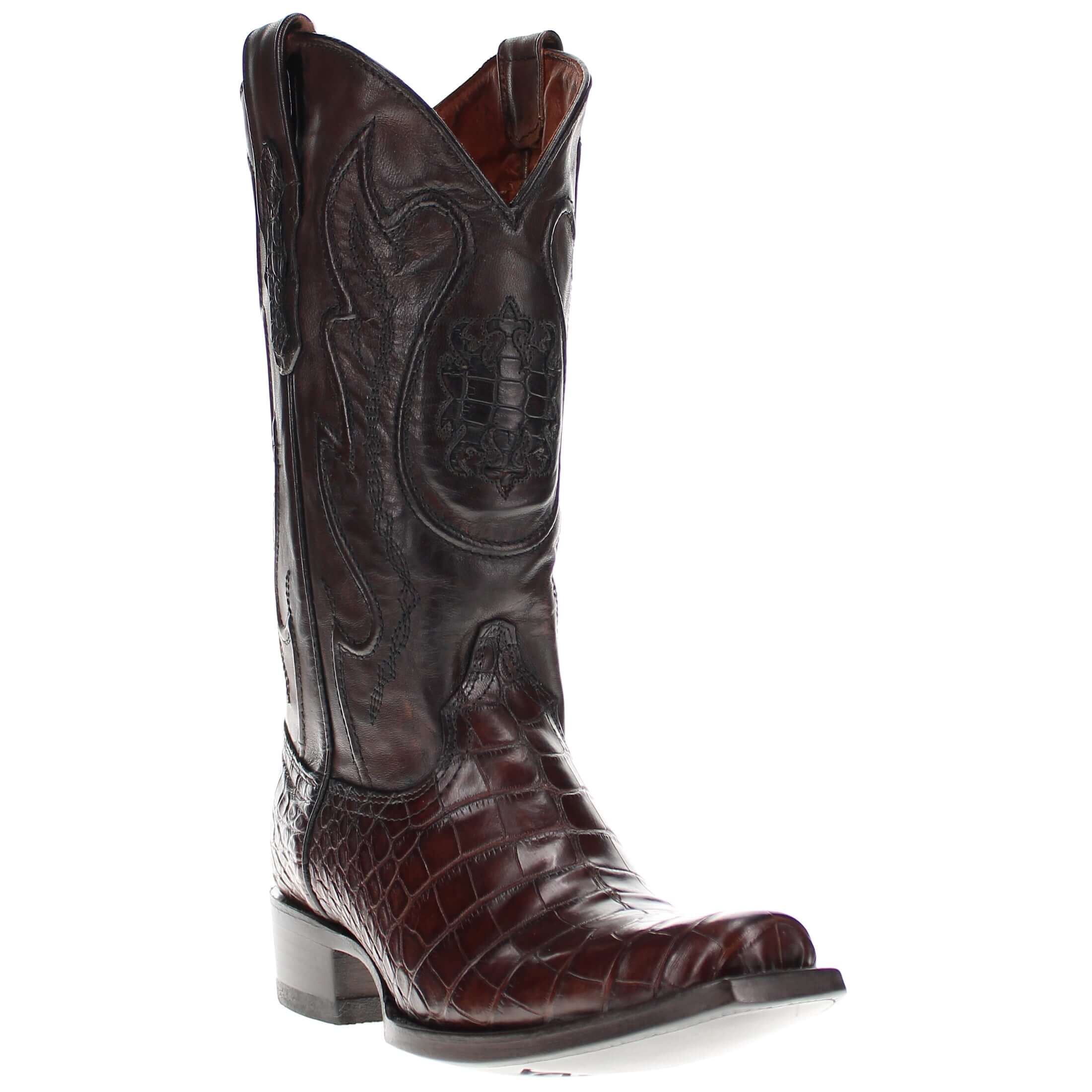 MEN'S AMERICAN ALLIGATOR BELLY MOCHA COWBOY BOOT by Vaccari