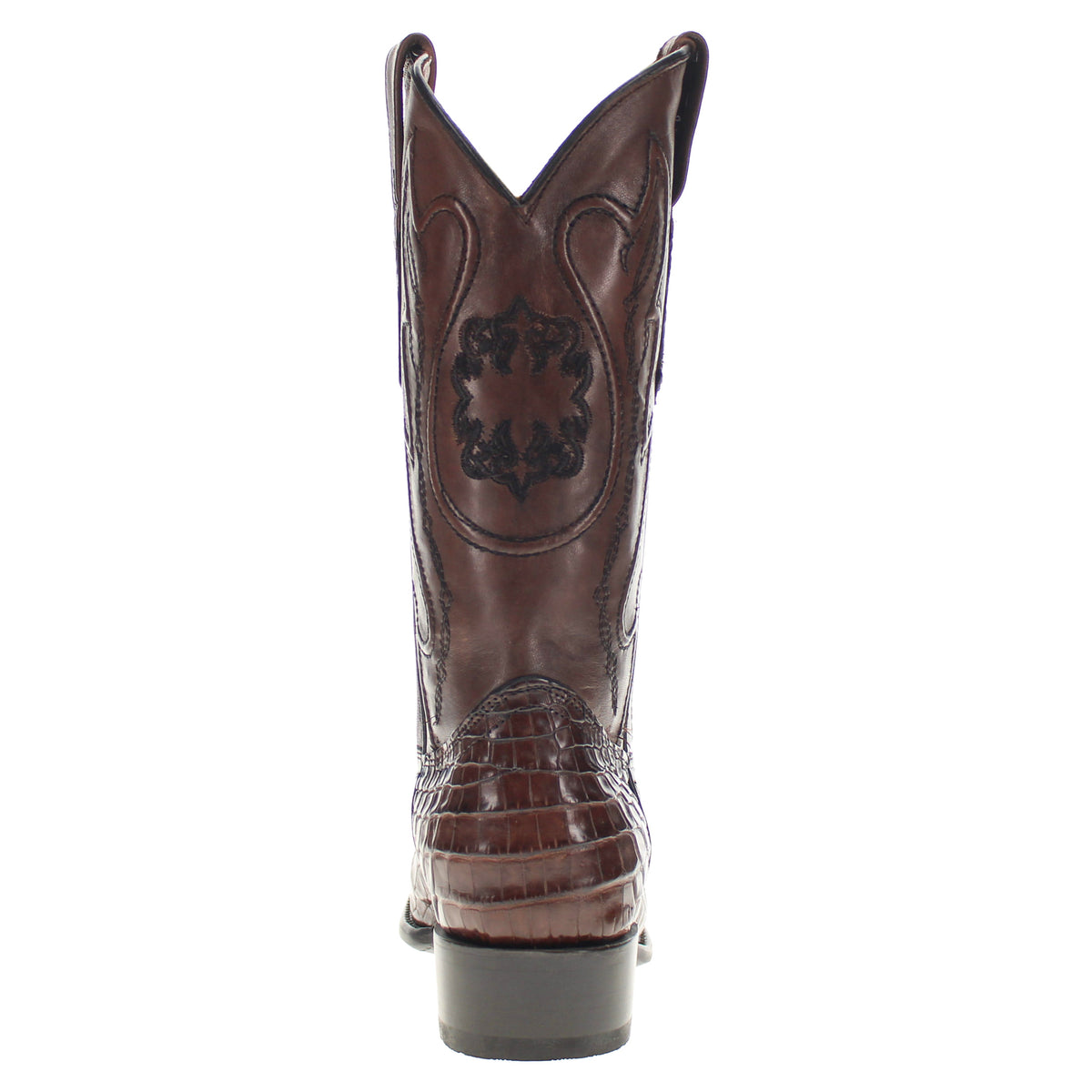 Mens Brown American Alligator Belly Round Toe Cowboy Boots That Look Similar to Caiman Crocodile Leather