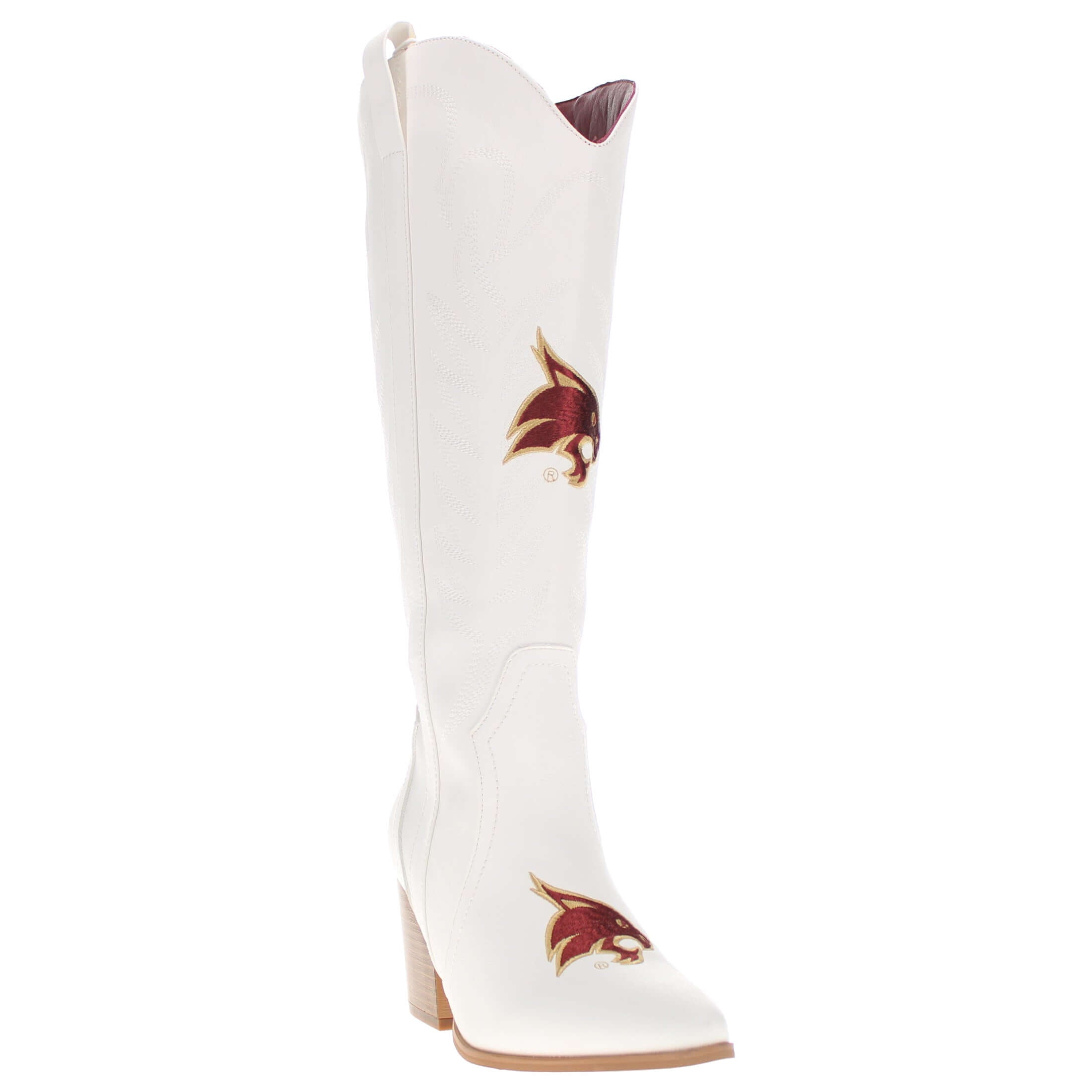 Texas State University Blair Tall White Boot By V By Vaccari
