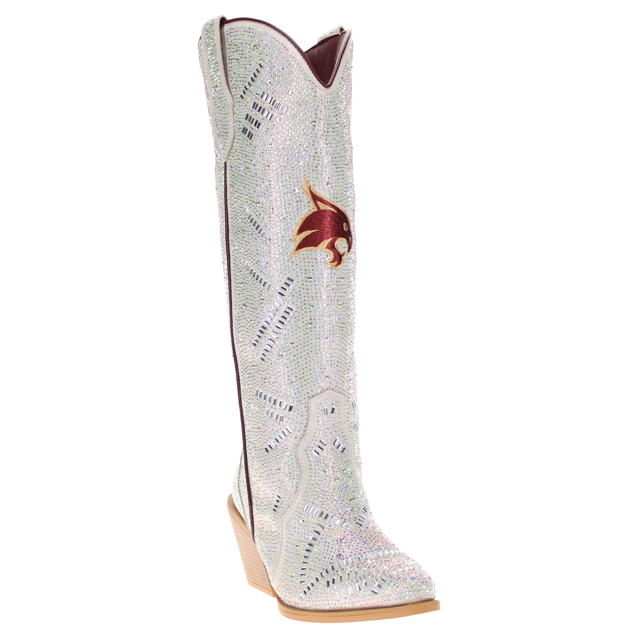 Women's Texas State University Natural Tall Bling Cowgirl Boots Amber by V by Vaccari
