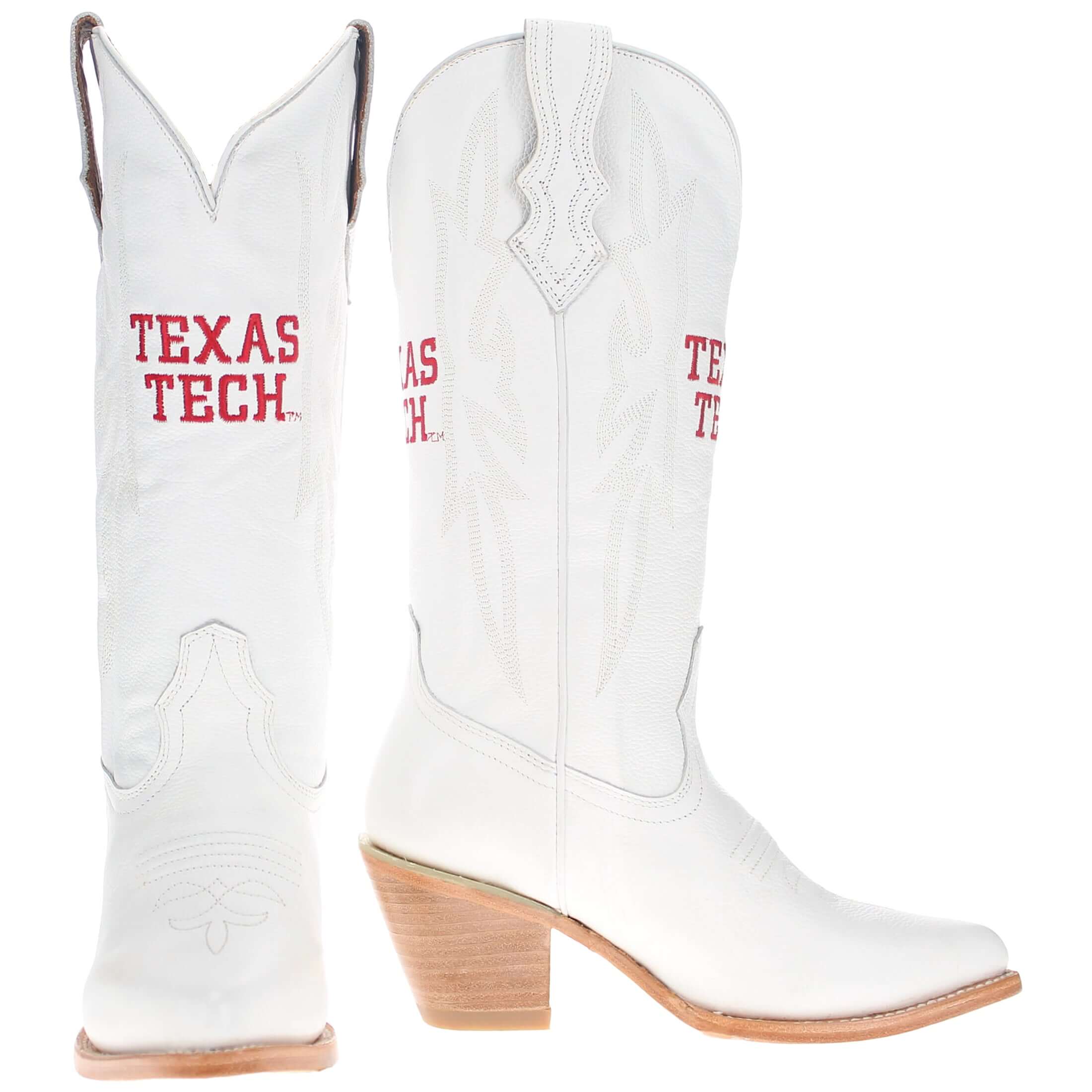 Women's Texas Tech University White Boot Leighton Less Than Prefect by Vaccari University