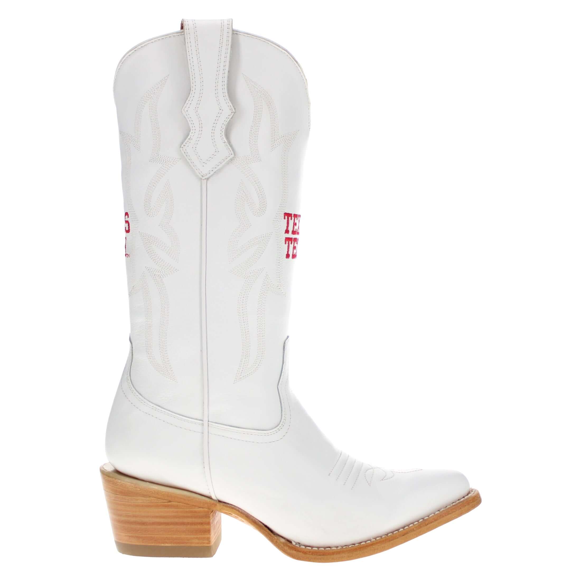Women's Texas Tech University White Boot Leighton Less Than Prefect by Vaccari University