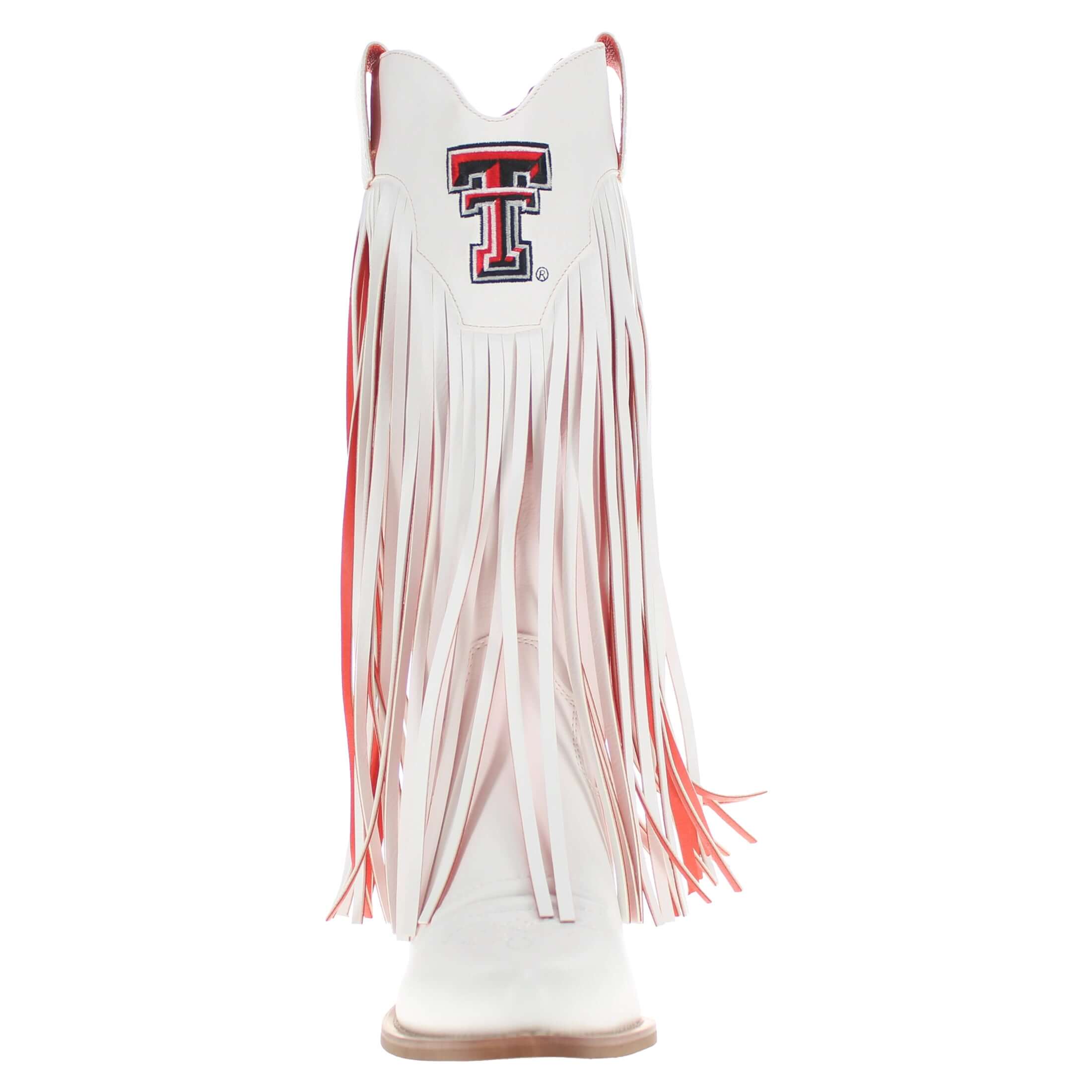 Women's Texas Tech University Kacey White Fringe Boot By V By Vaccari