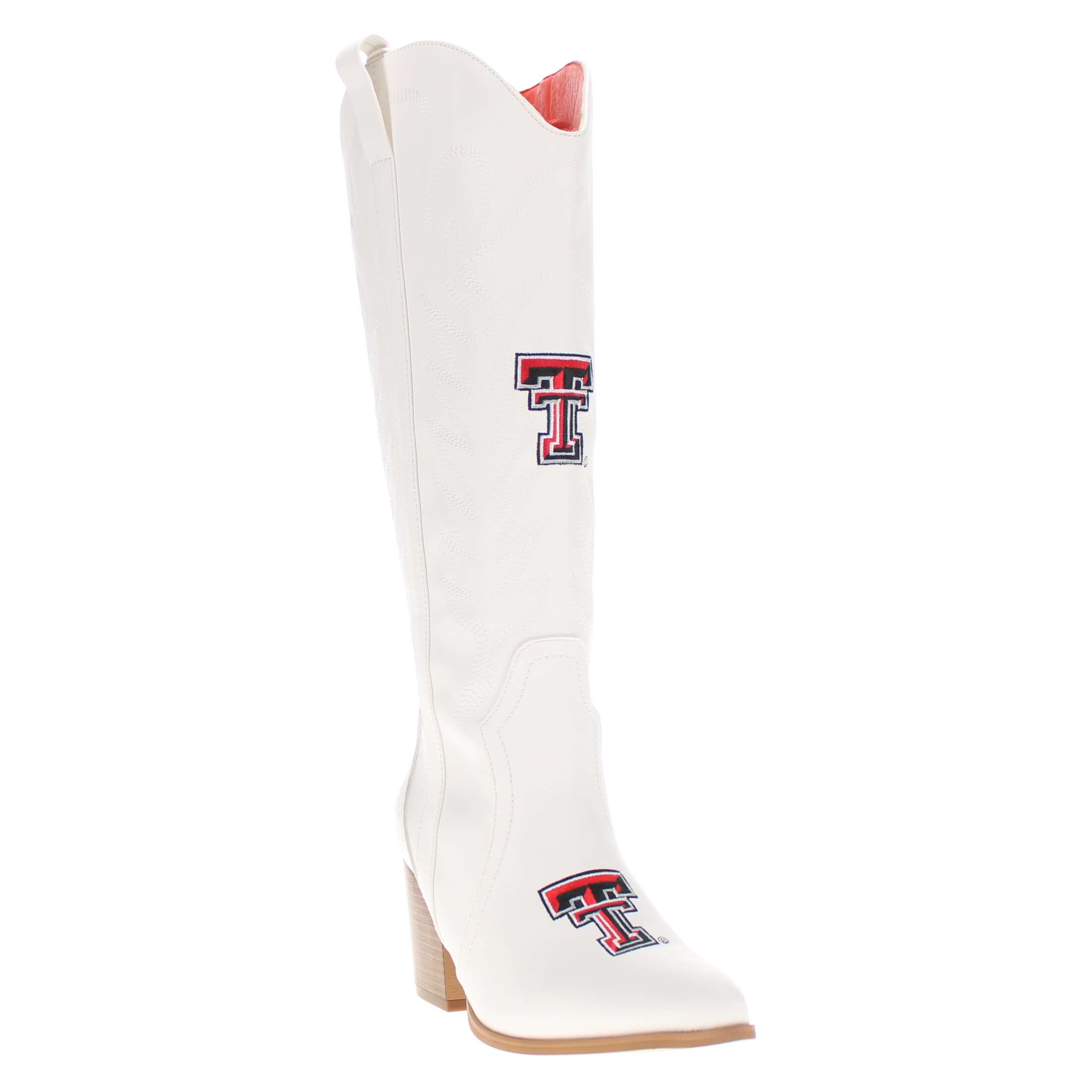 Texas Tech University Blair Tall White Boot By V By Vaccari