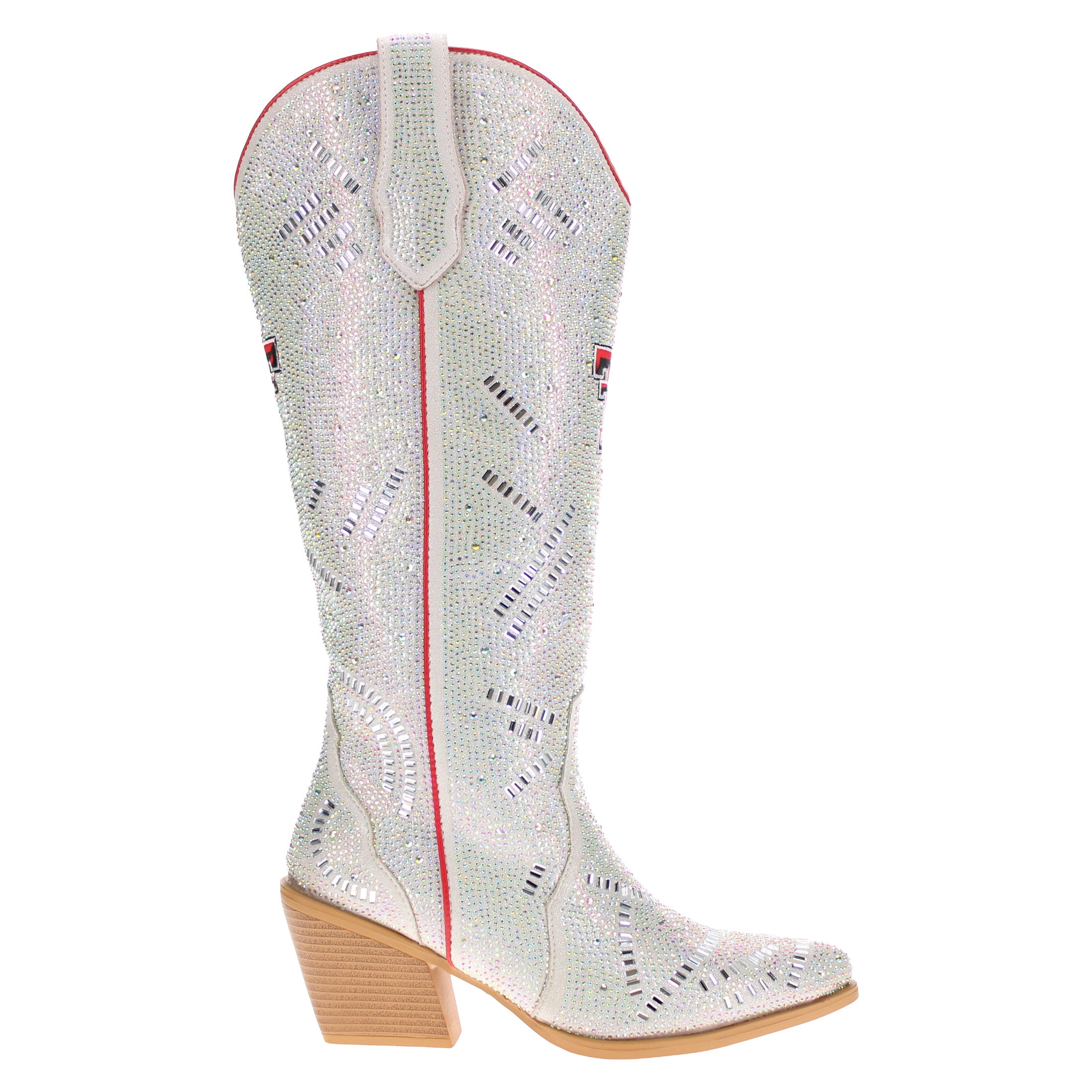 Women's Texas Tech University Natural Tall Bling Cowgirl Boots Amber by V by Vaccari