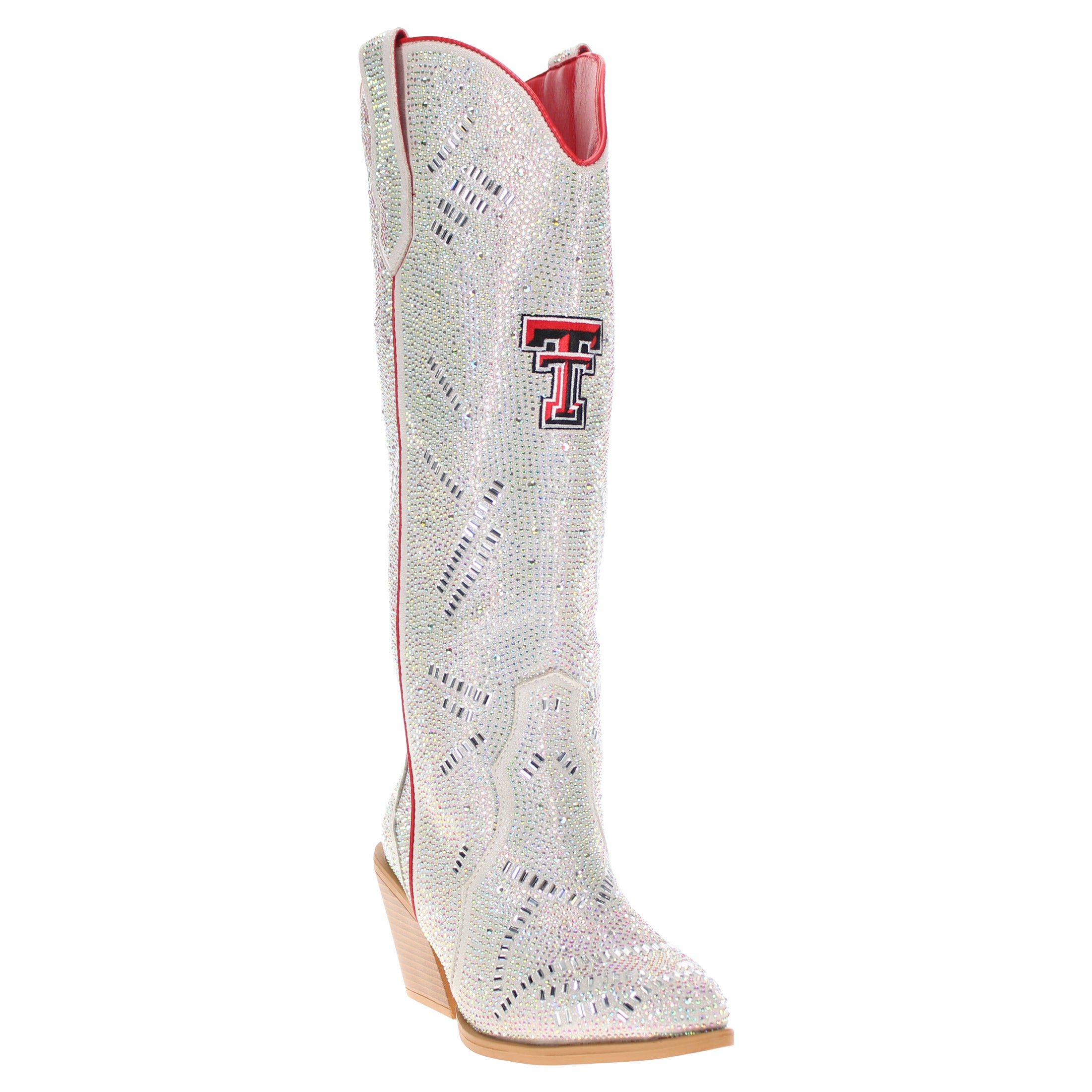 Women's Texas Tech University Natural Tall Bling Cowgirl Boots Amber by V by Vaccari