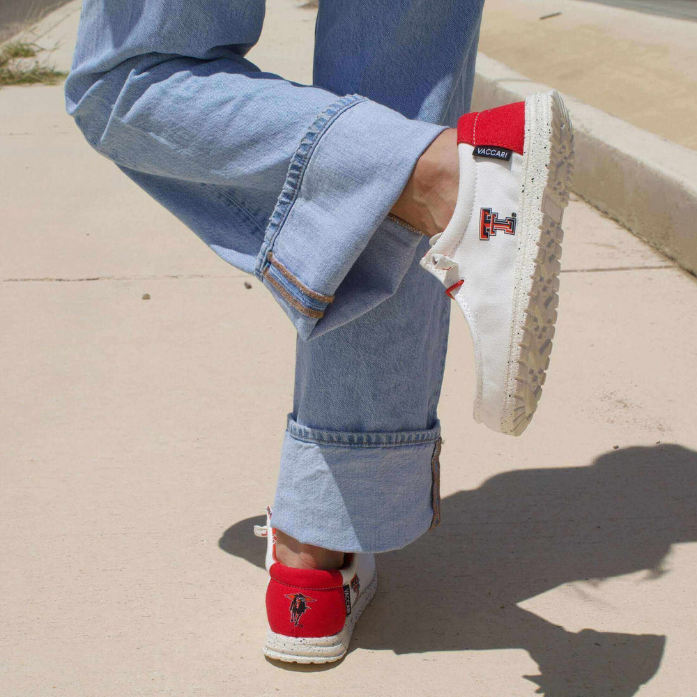 Women's Texas Tech University Off White Canvas Shoes by Vaccari