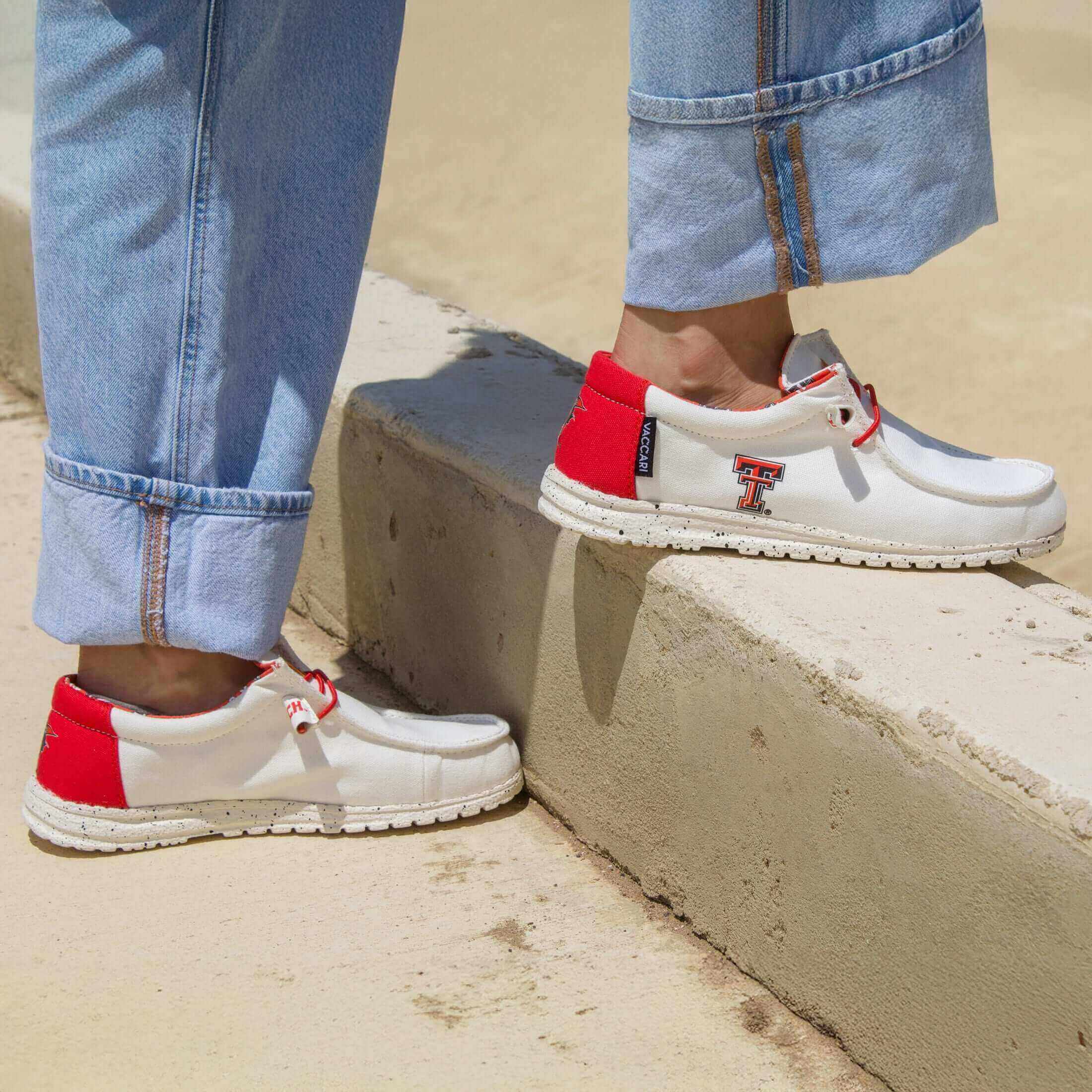 Women's Texas Tech University Off White Canvas Shoes by Vaccari