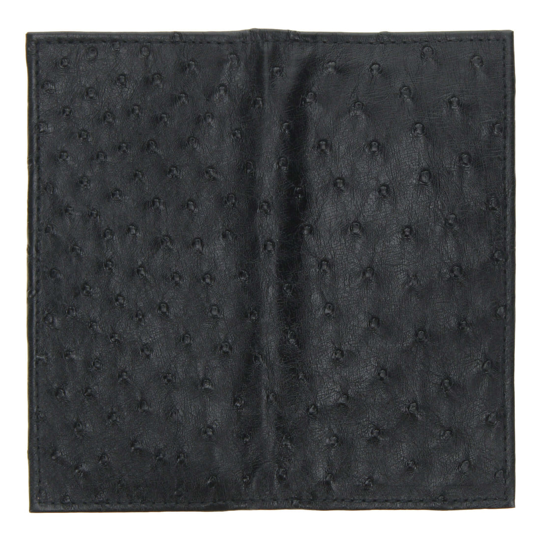 Black Full Quill Ostrich Checkbook Wallet by Vaccari