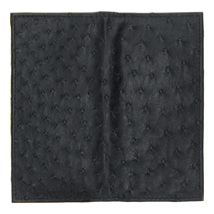 Black Full Quill Ostrich Checkbook Wallet by Vaccari
