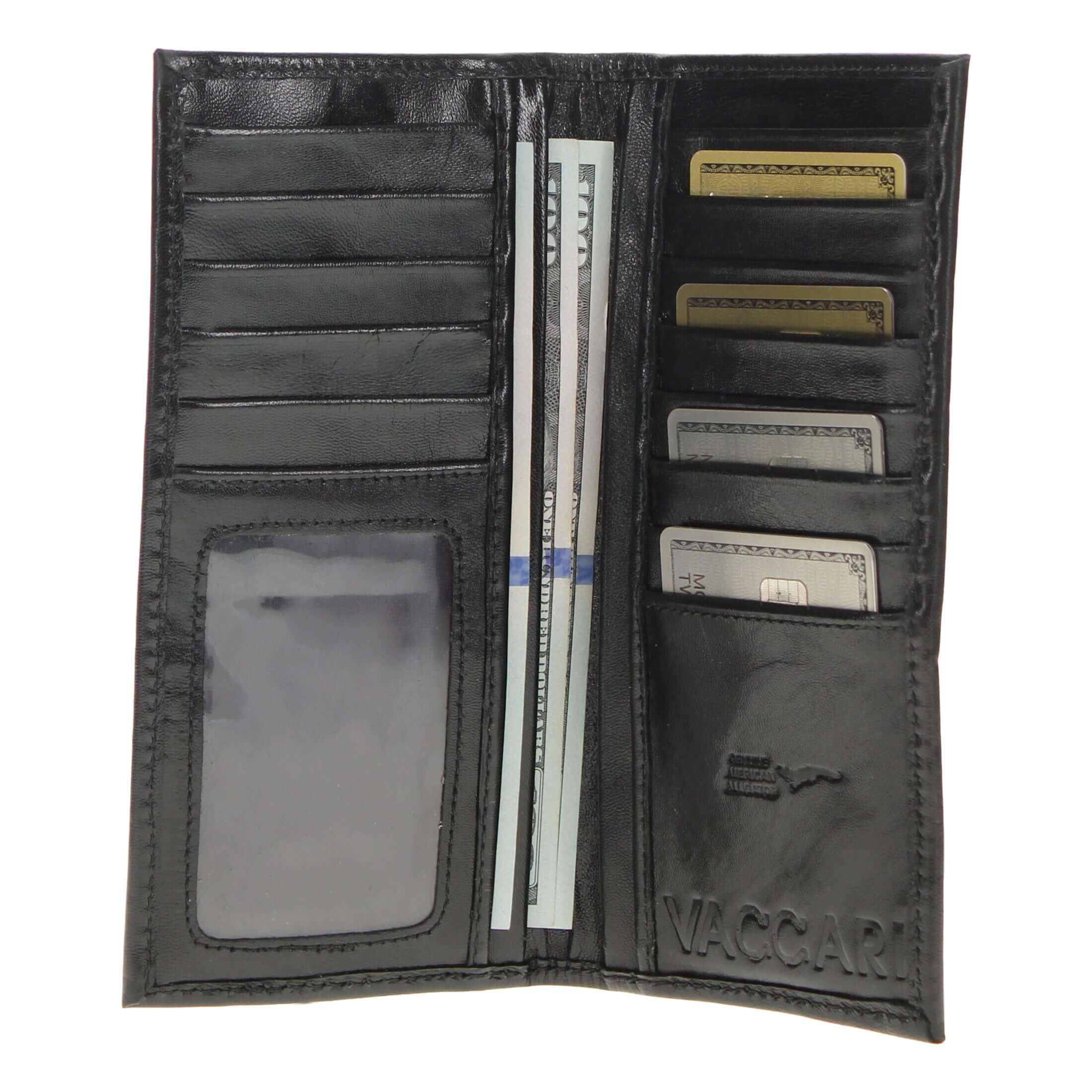 Men's Natural American Alligator Checkbook Wallet