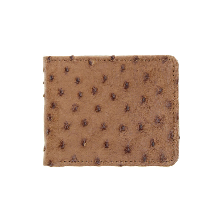 Tan Full Quill Ostrich Billfold Wallet by Vaccari