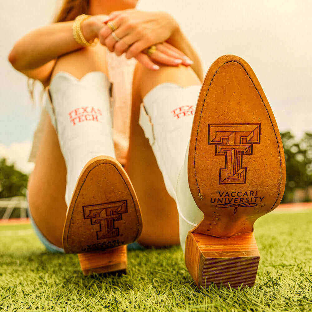 Texas Tech University White Cowgirl Boots Leighton by Vaccari University