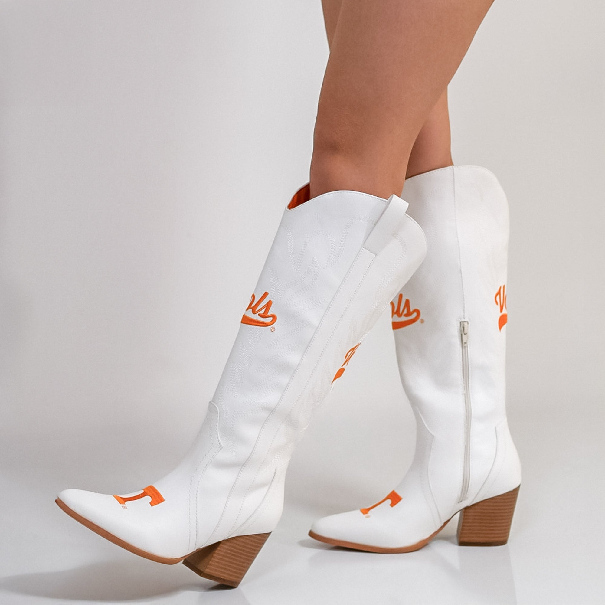 University of Tennessee Blair Tall White Boot By V By Vaccari