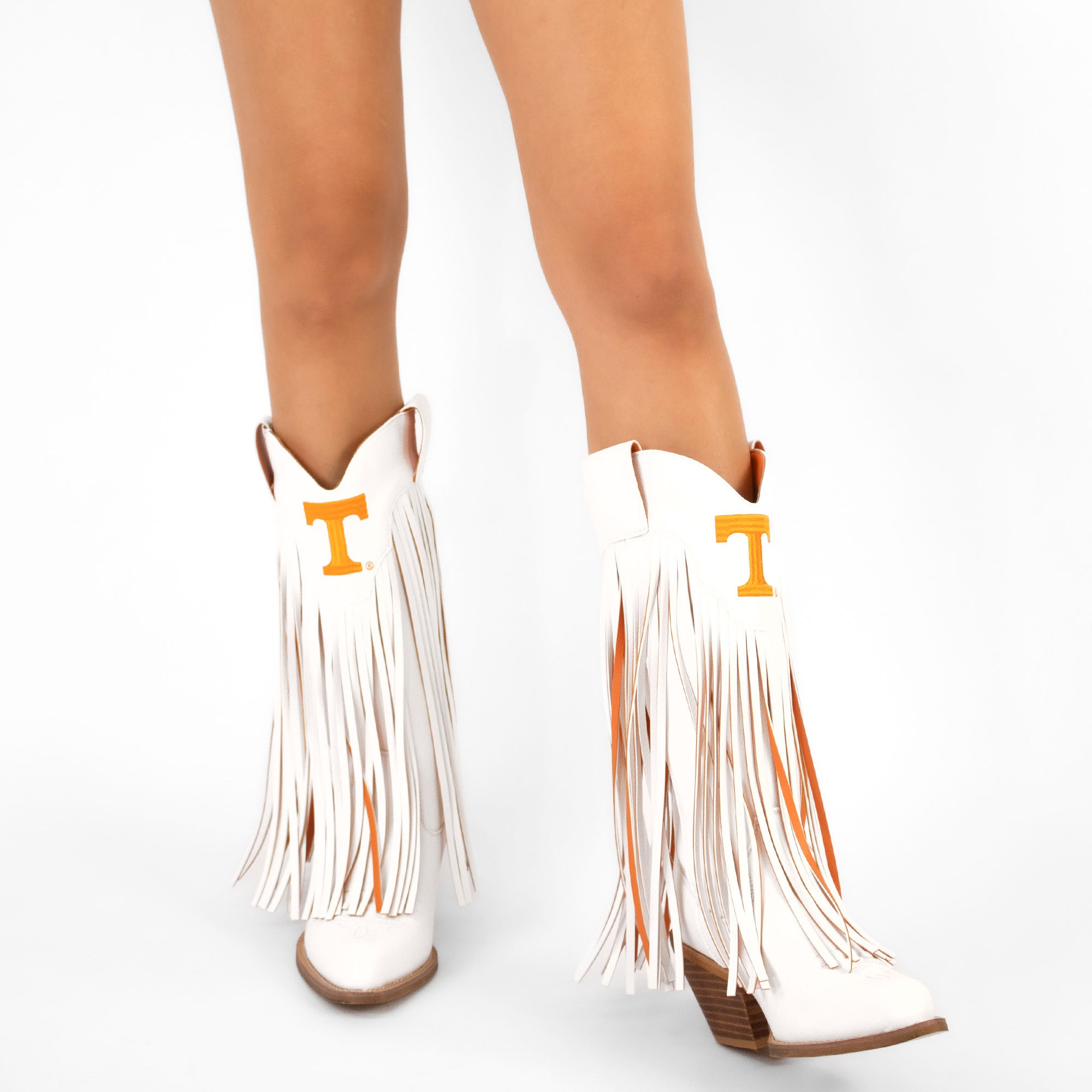 University of Tennessee Kacey White Fringe Boot By V By Vaccari