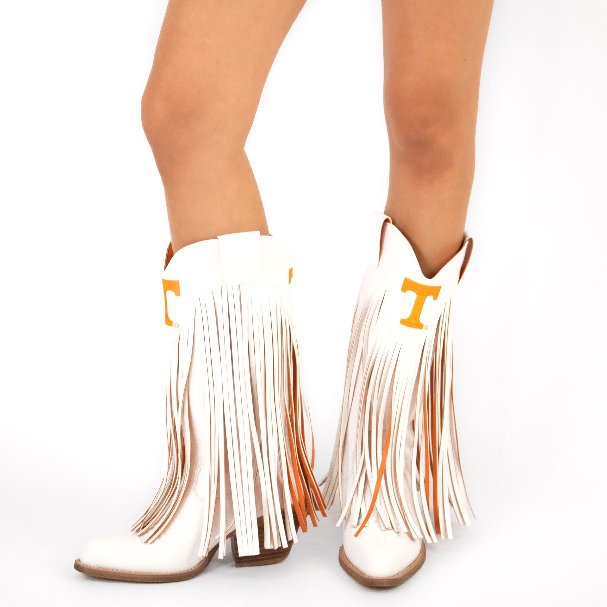 University of Tennessee Kacey White Fringe Boot By V By Vaccari