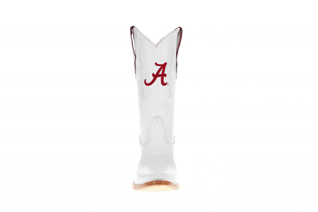 Women's University of Alabama All White Pointed Toe Cowgirl Boots Leighton Vaccari University
