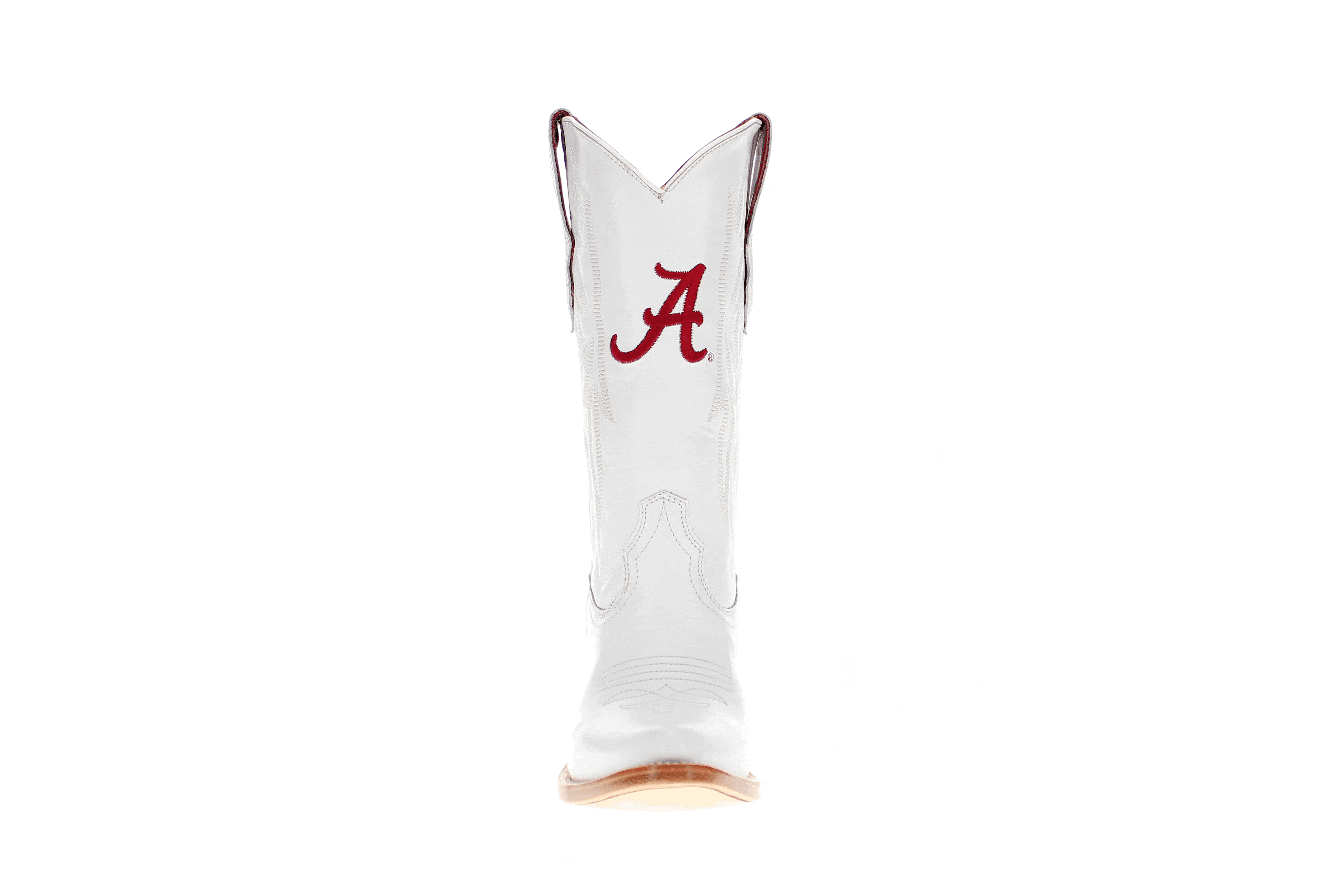 Women's University of Alabama All White Pointed Toe Cowgirl Boots Leighton Vaccari University