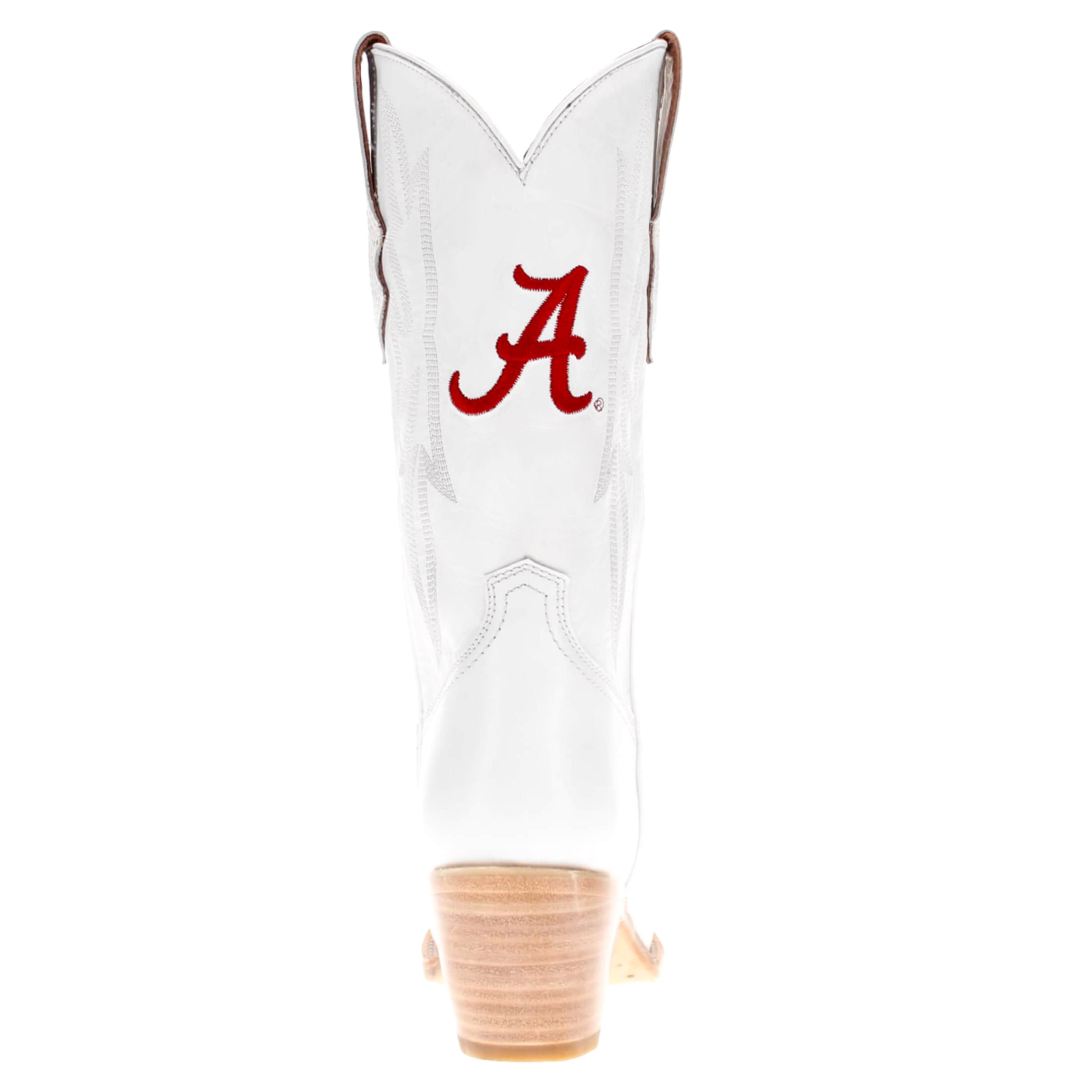 Women's University of Alabama All White Pointed Toe Cowgirl Boots Leighton Vaccari University