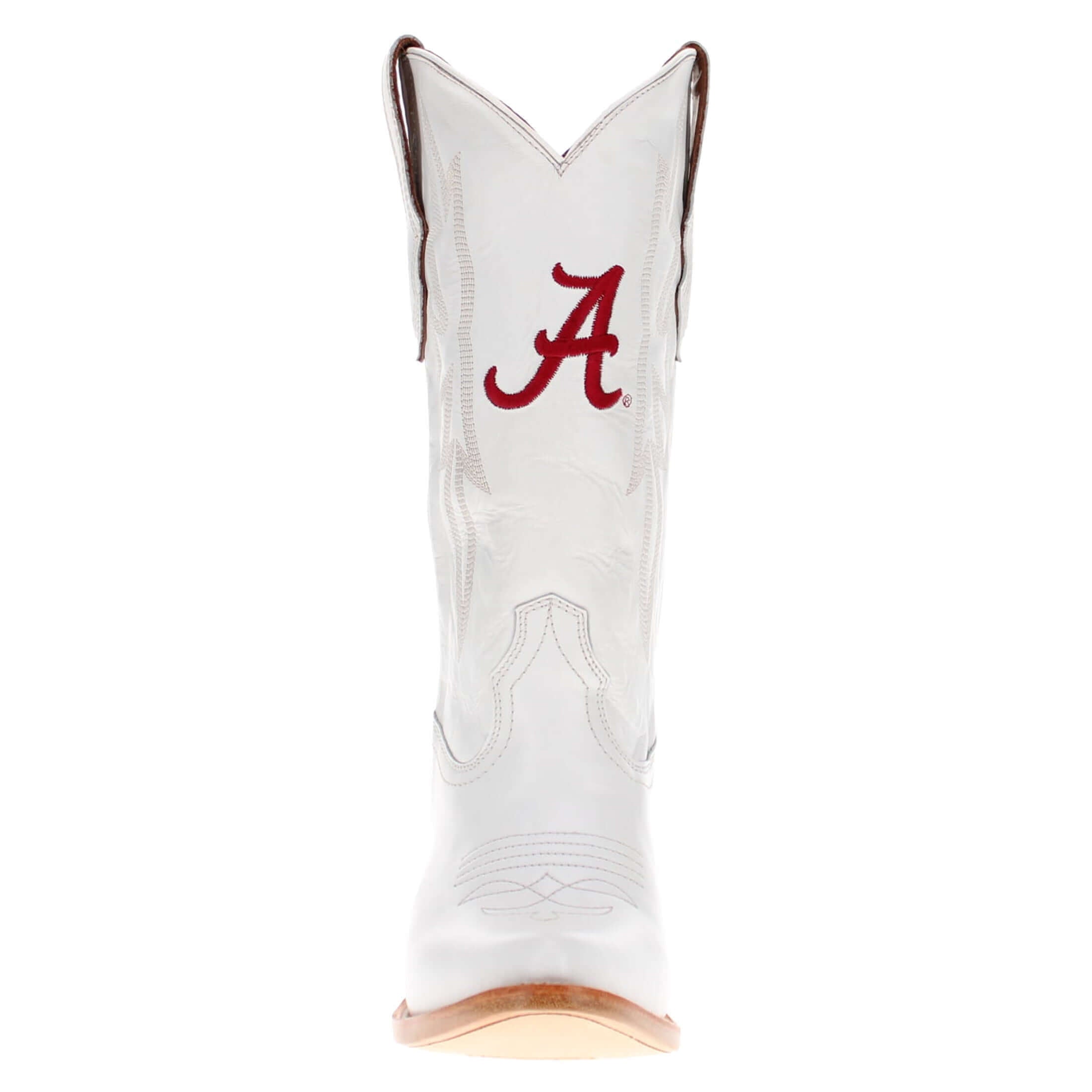 Women's University of Alabama All White Pointed Toe Cowgirl Boots Leighton Vaccari University