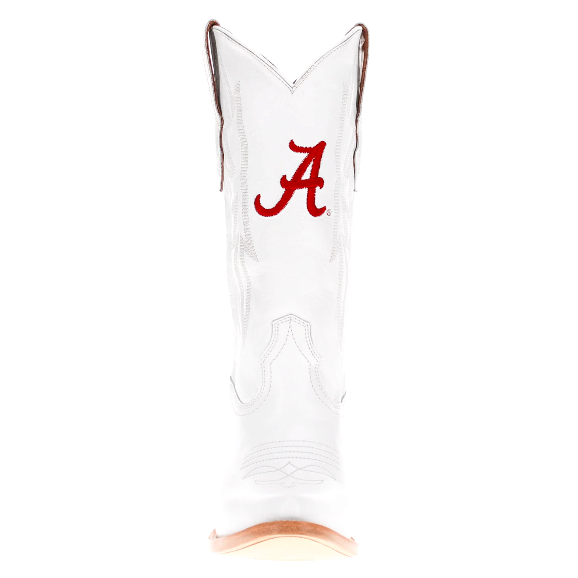 Women's University of Alabama All White Pointed Toe Cowgirl Boots Leighton Vaccari University