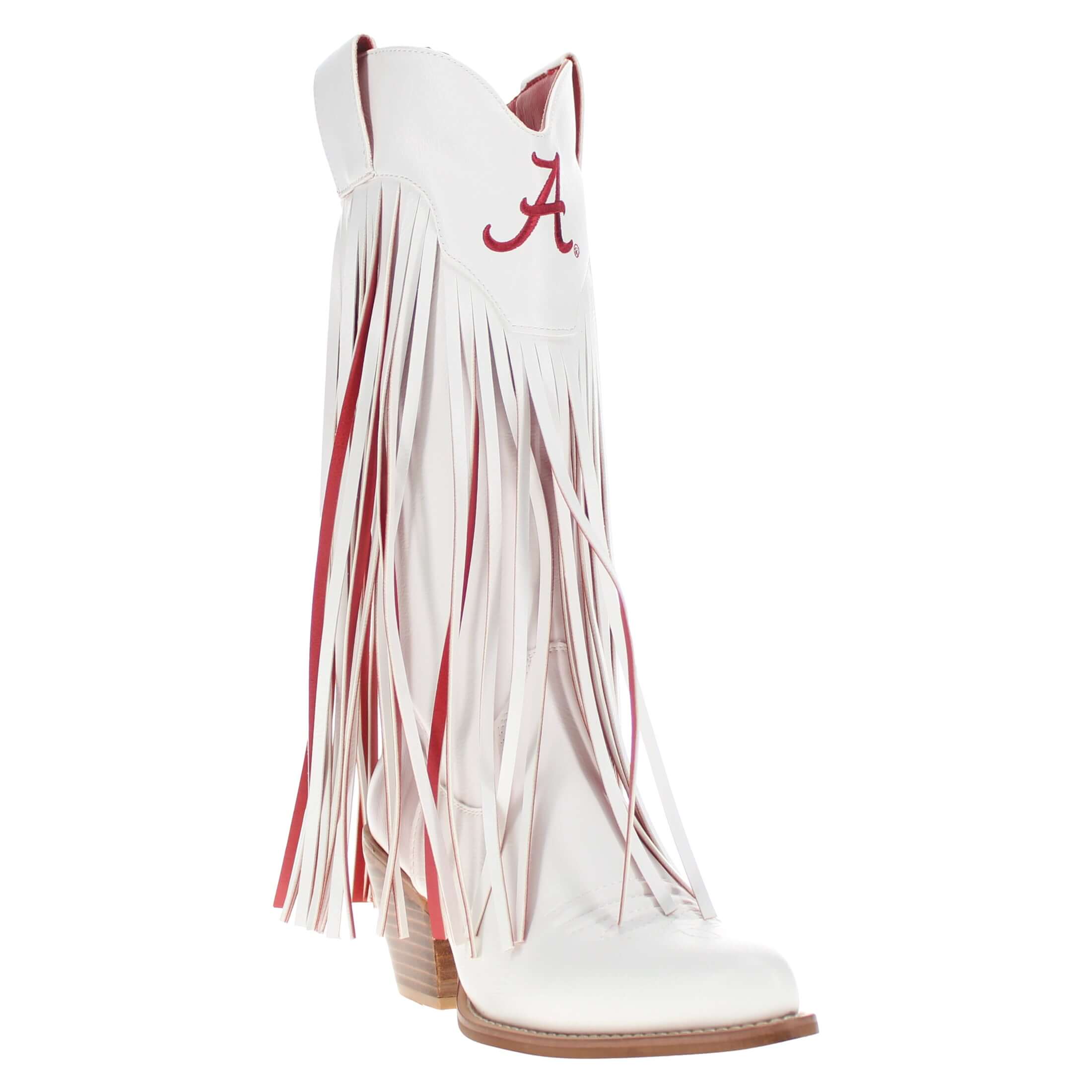 University of Alabama Kacey White Fringe Boot By V By Vaccari