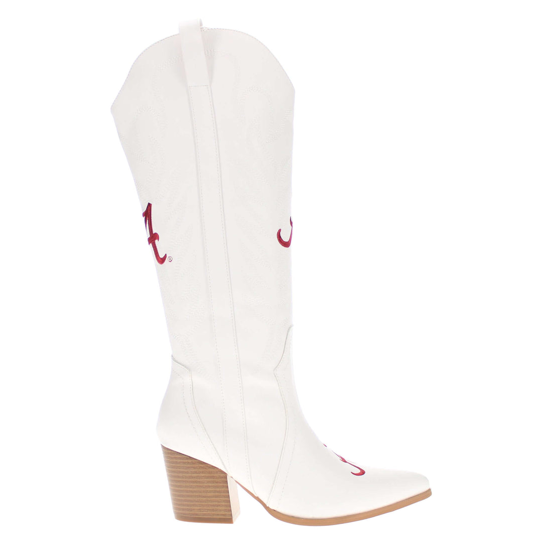 University of Alabama Blair Tall White Boot By V By Vaccari