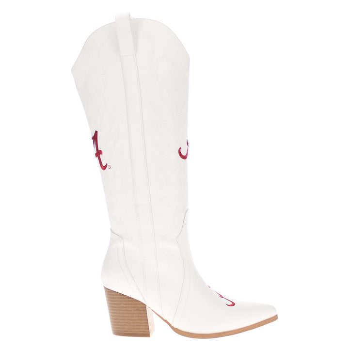 University of Alabama Blair Tall White Boot By V By Vaccari
