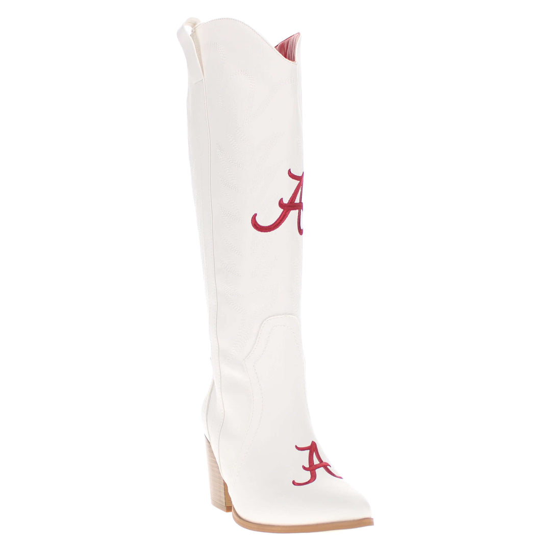 University of Alabama Blair Tall White Boot By V By Vaccari