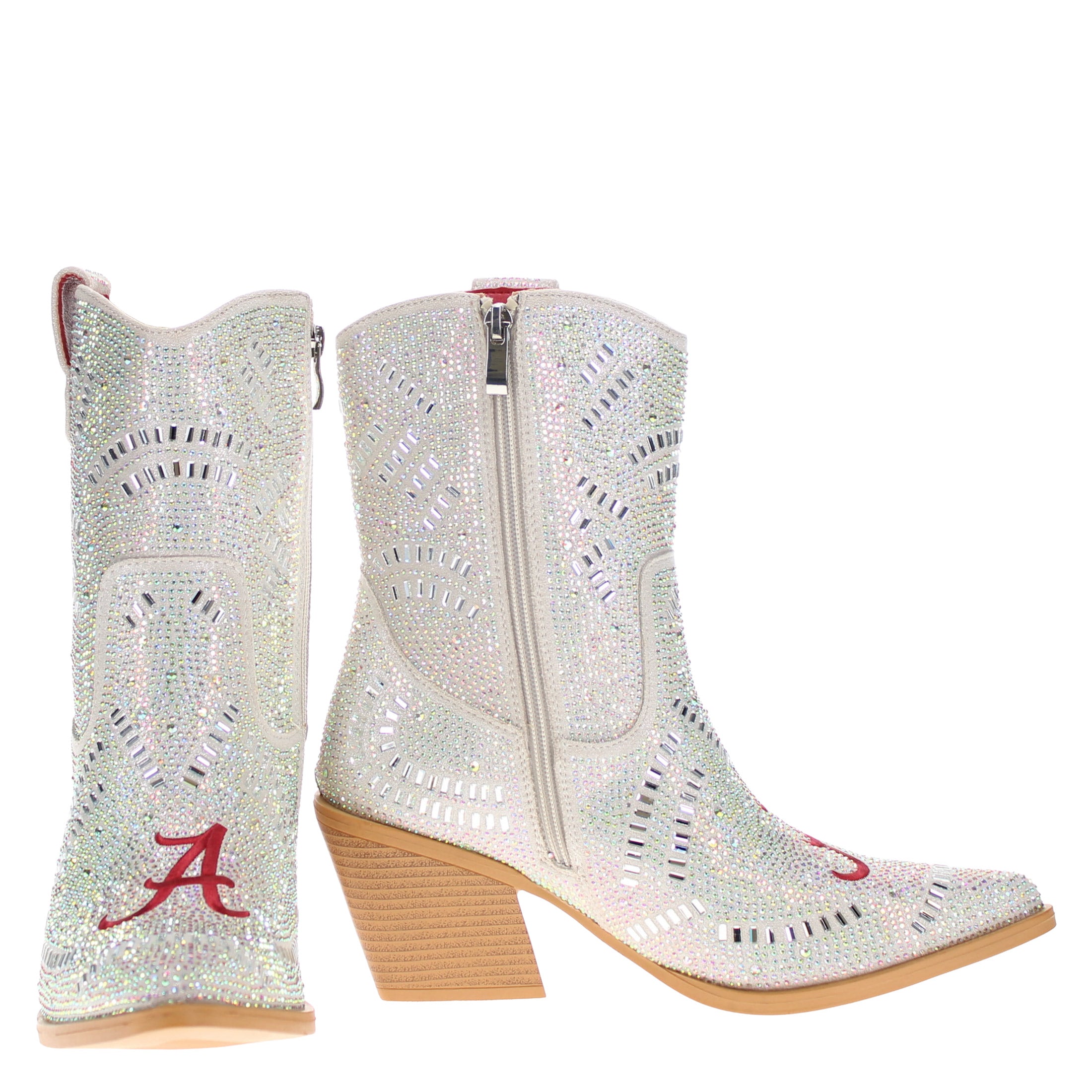 Women's University of Alabama Natural Bling Cowgirl Booties Jade by V by Vaccari